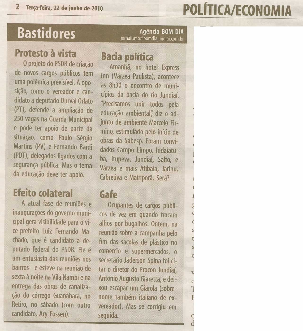 Bom Dia Jundiaí - 22/06/2010