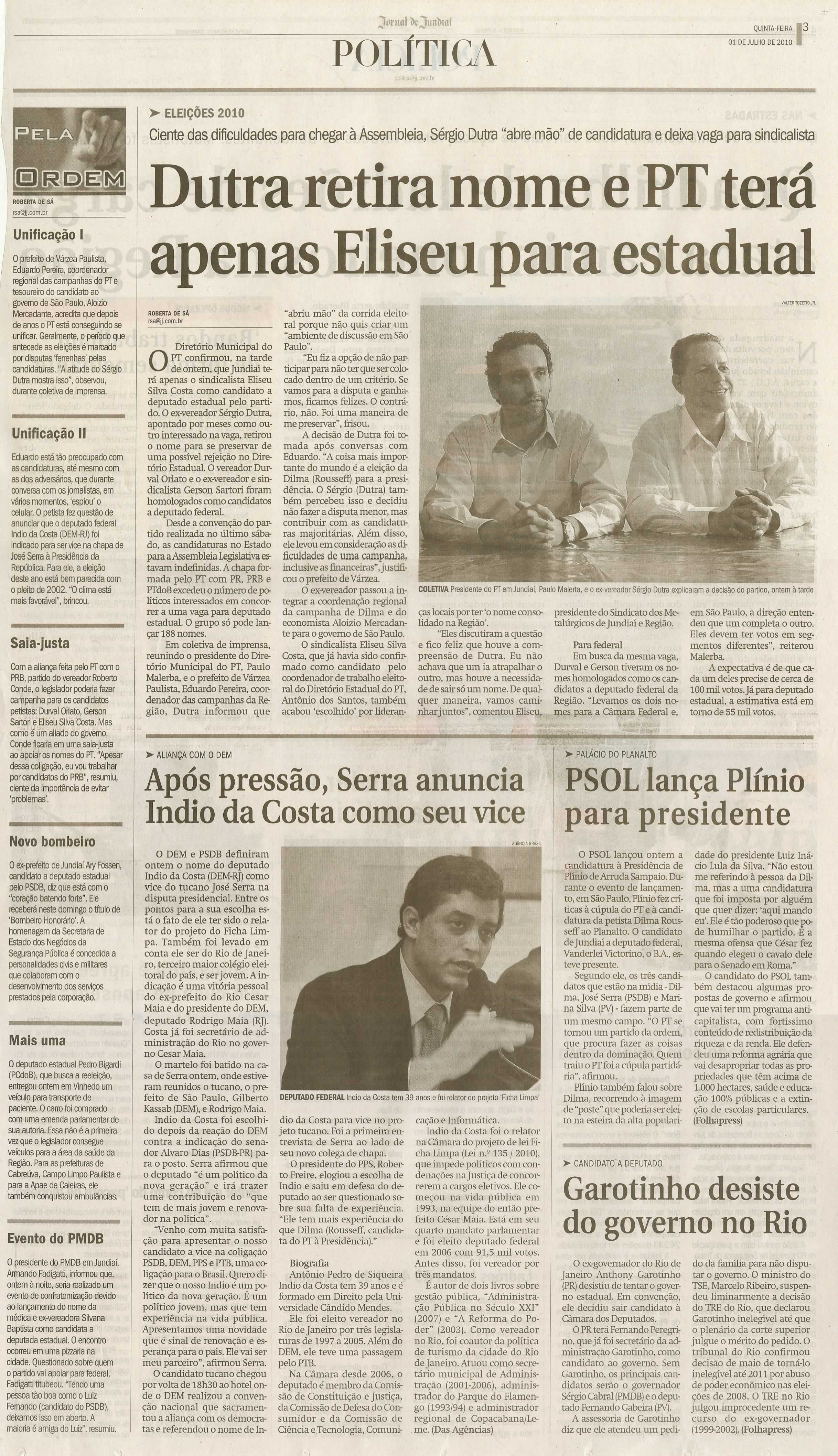 Jornal de Jundiaí - 01/07/2010
