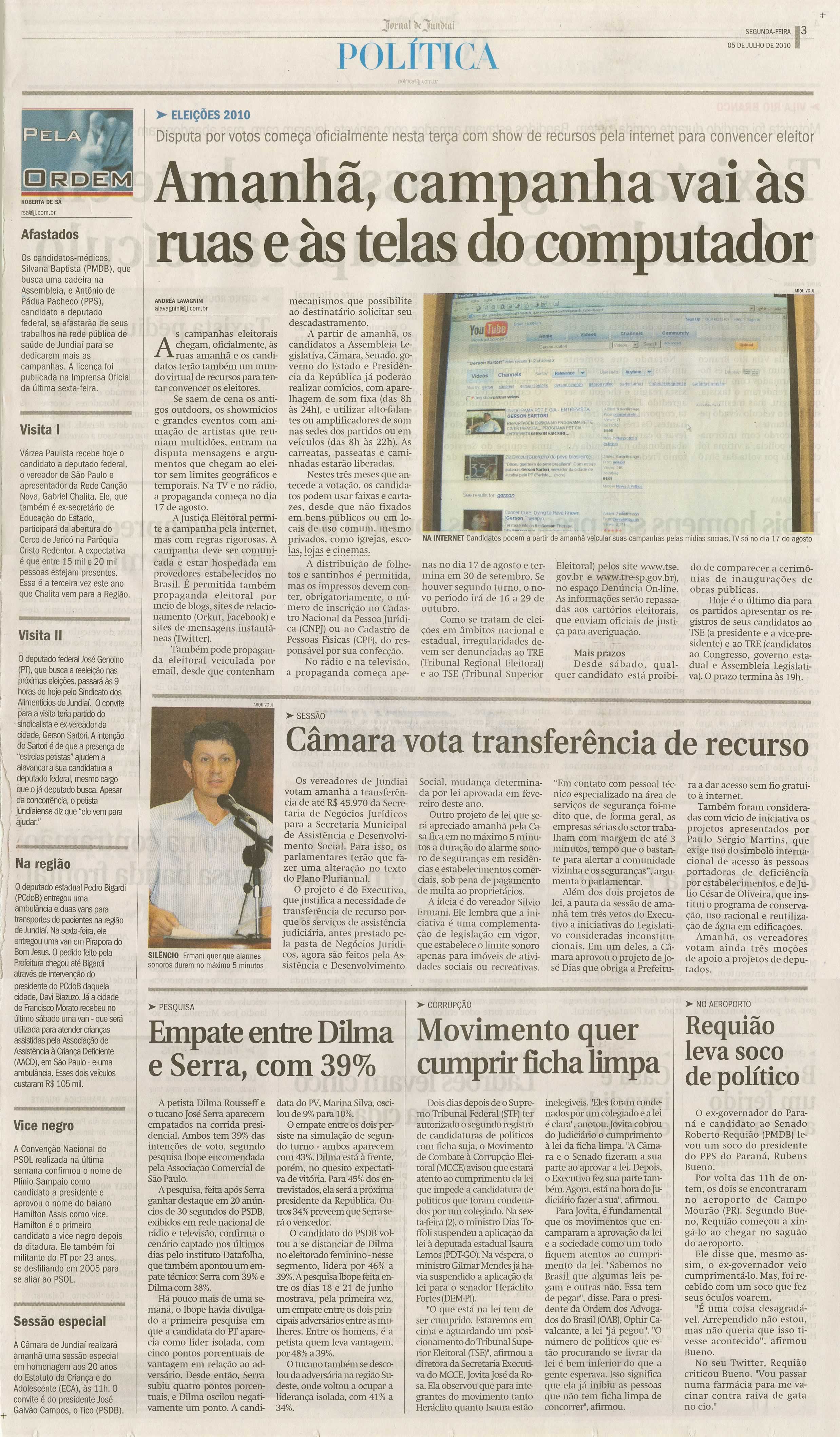 Jornal de Jundiaí - 05/07/2010