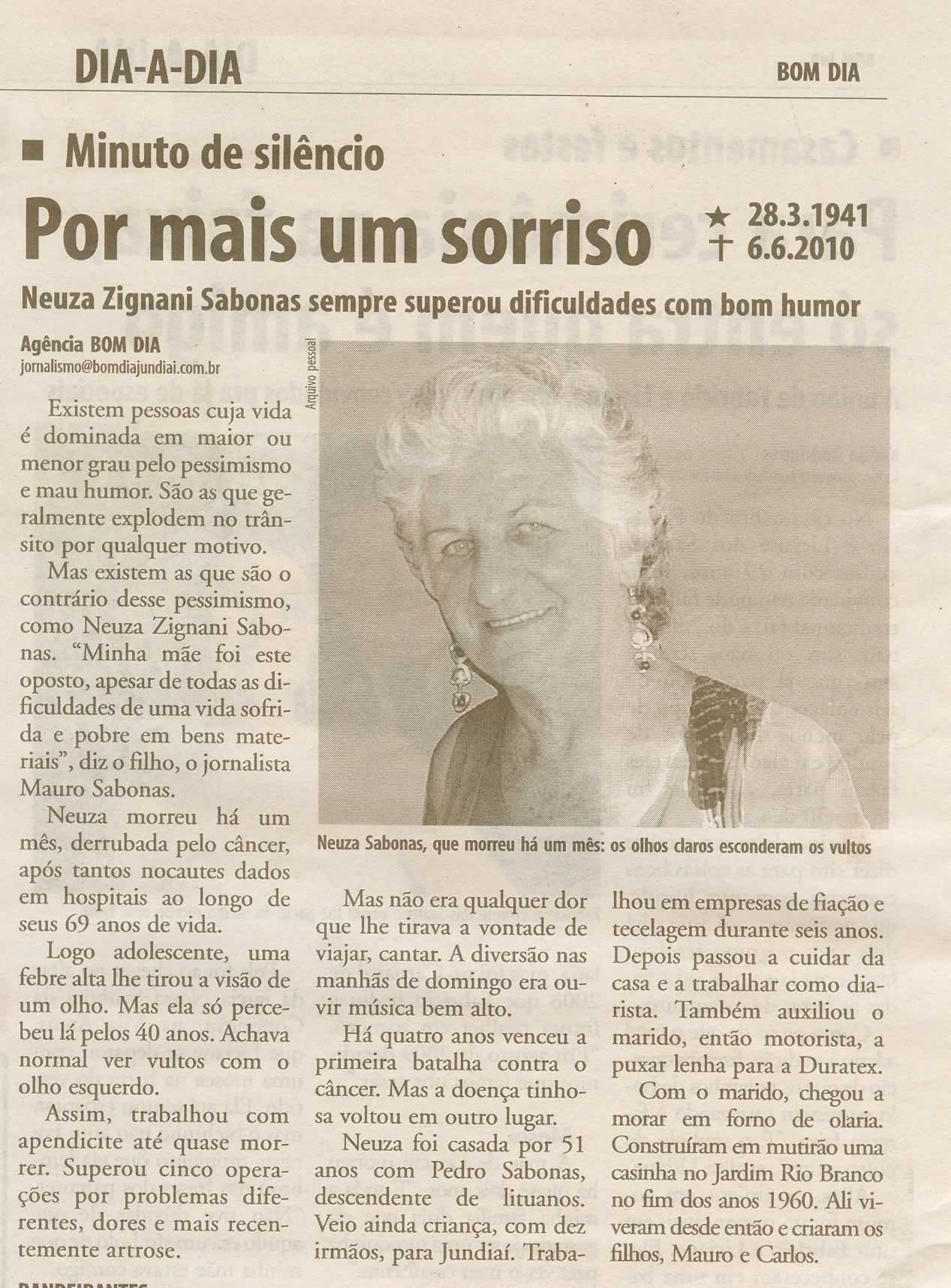 Bom Dia Jundiaí - 06/07/2010