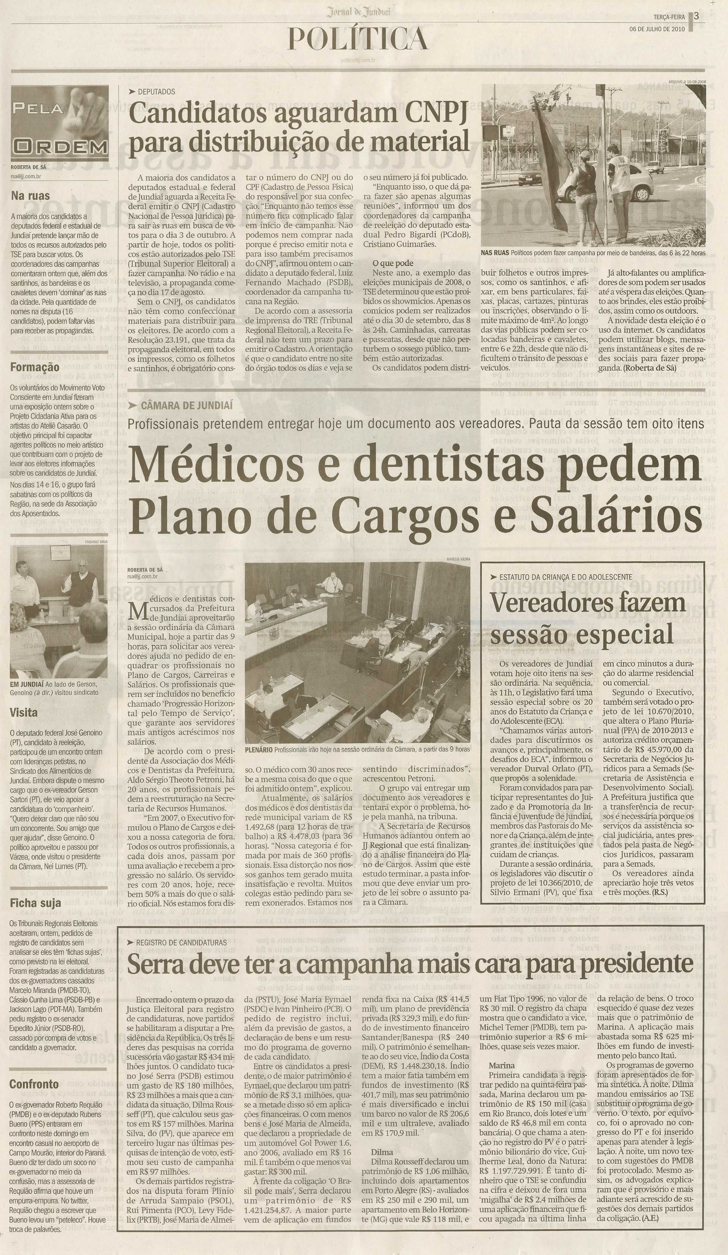 Jornal de Jundiaí - 06/07/2010