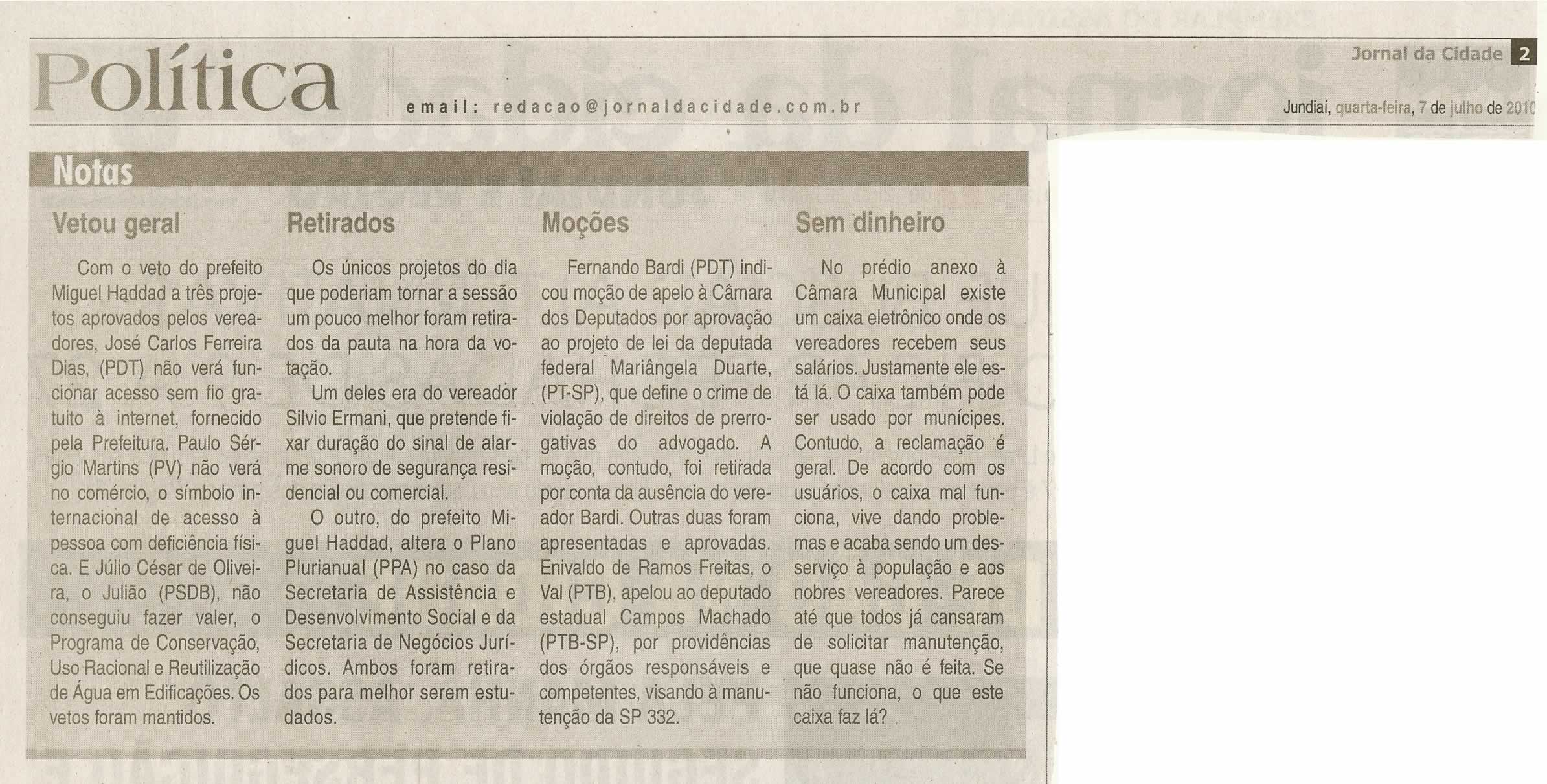Jornal da Cidade - 07/07/2010