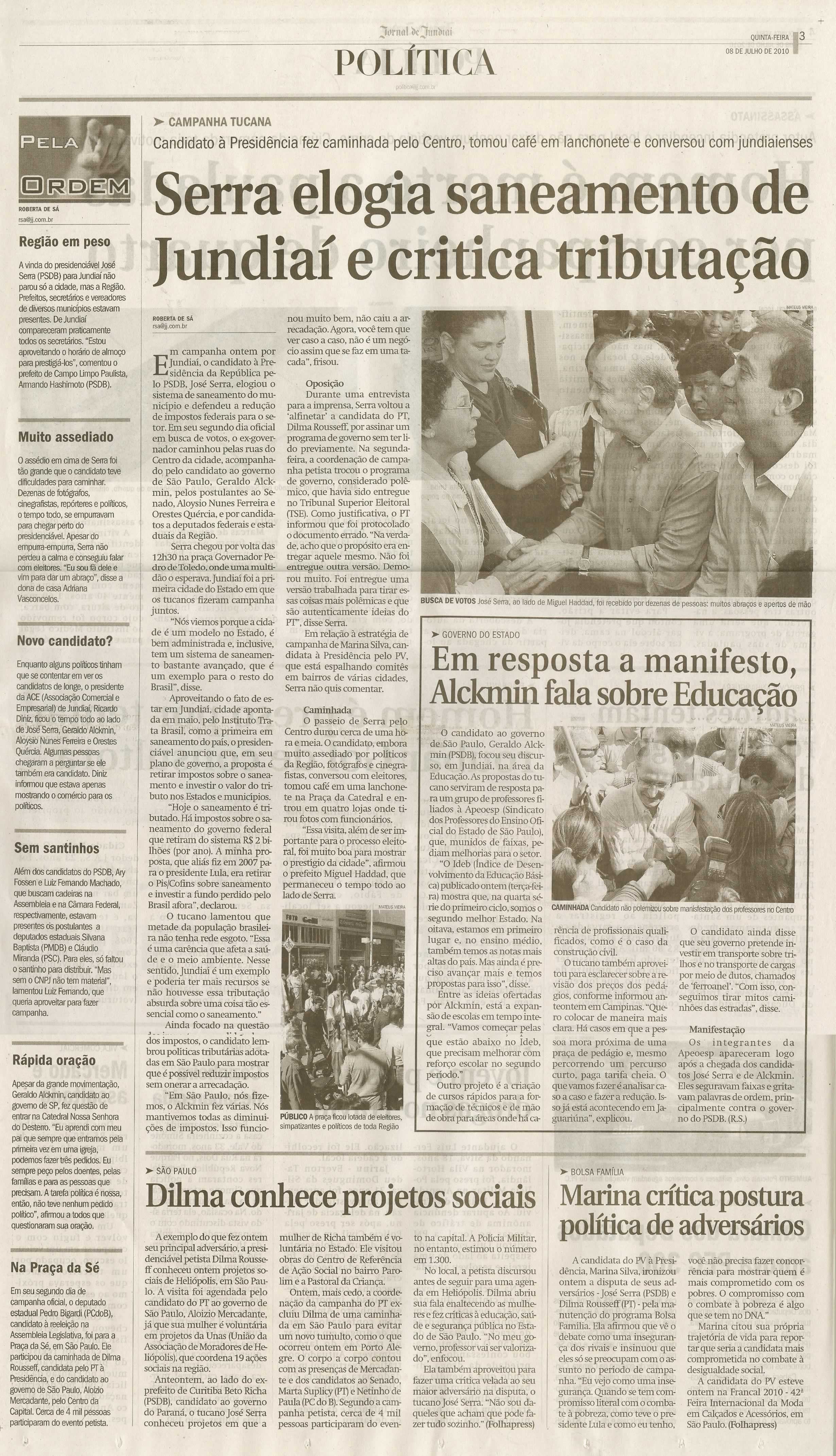 Jornal de Jundiaí - 08/07/2010