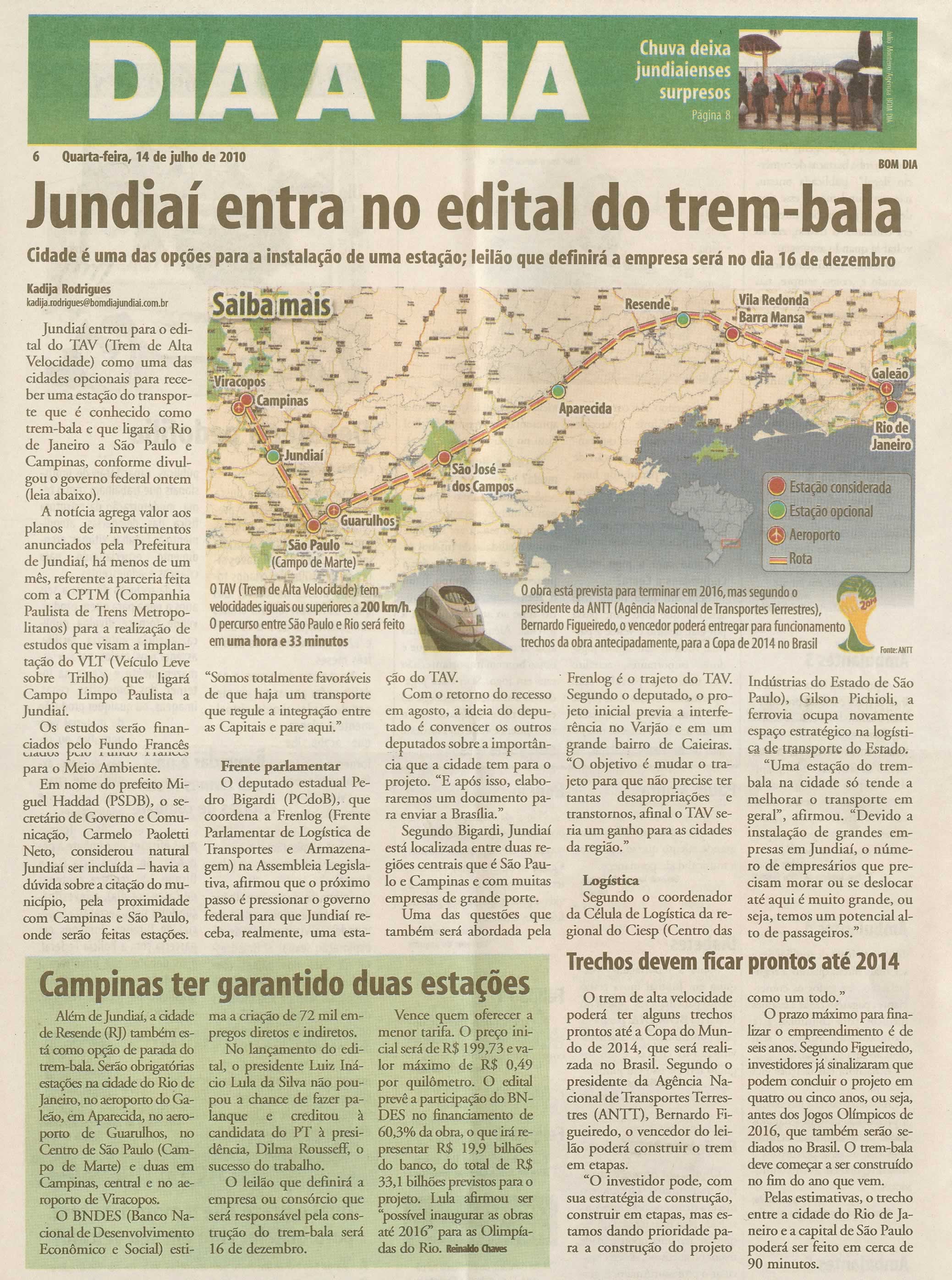 Bom Dia Jundiaí - 14/07/2010