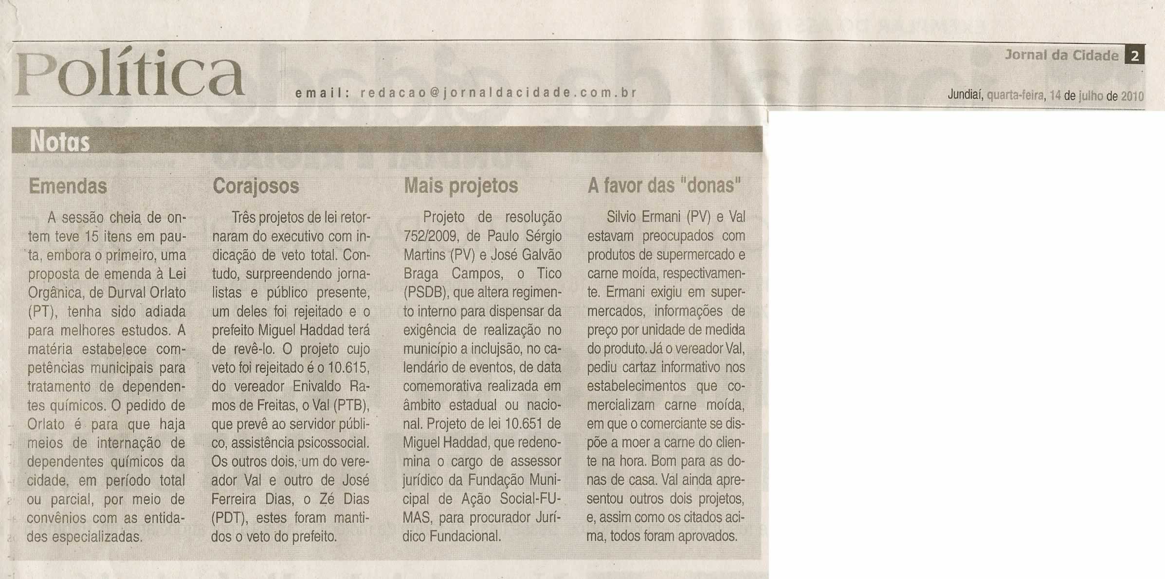 Jornal da Cidade - 14/07/2010
