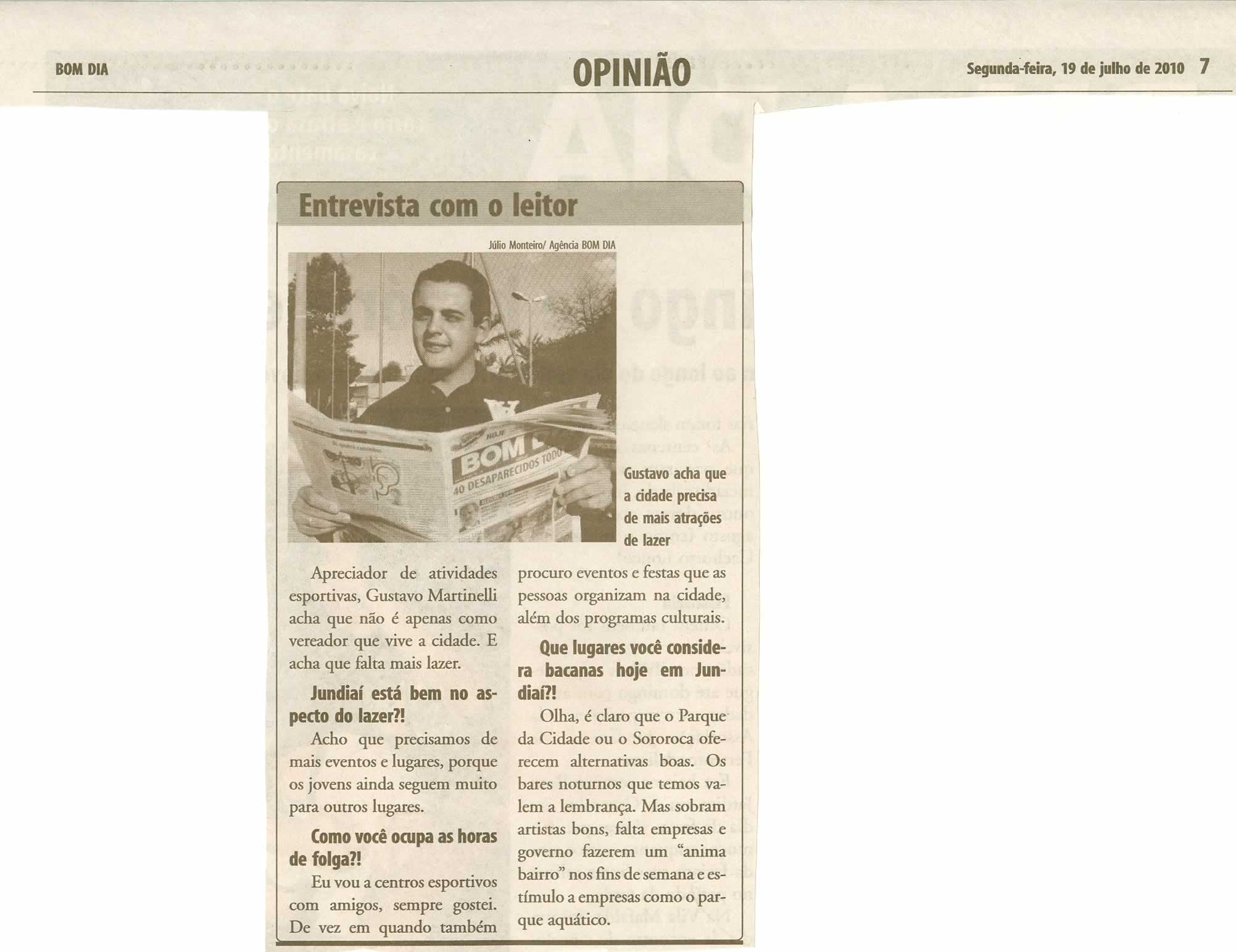 Bom Dia Jundiaí - 19/07/2010