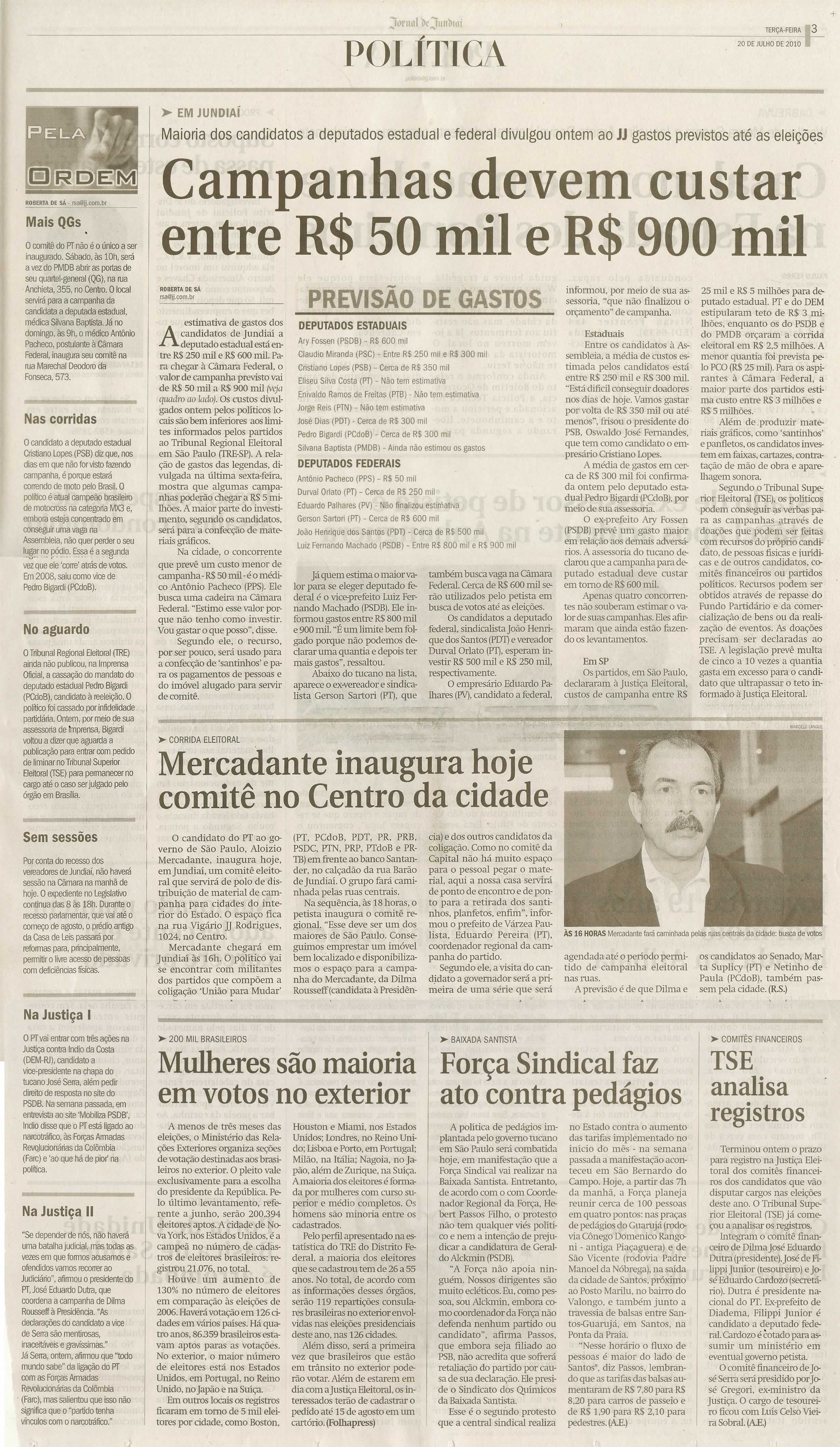 Jornal de Jundiaí - 20/07/2010