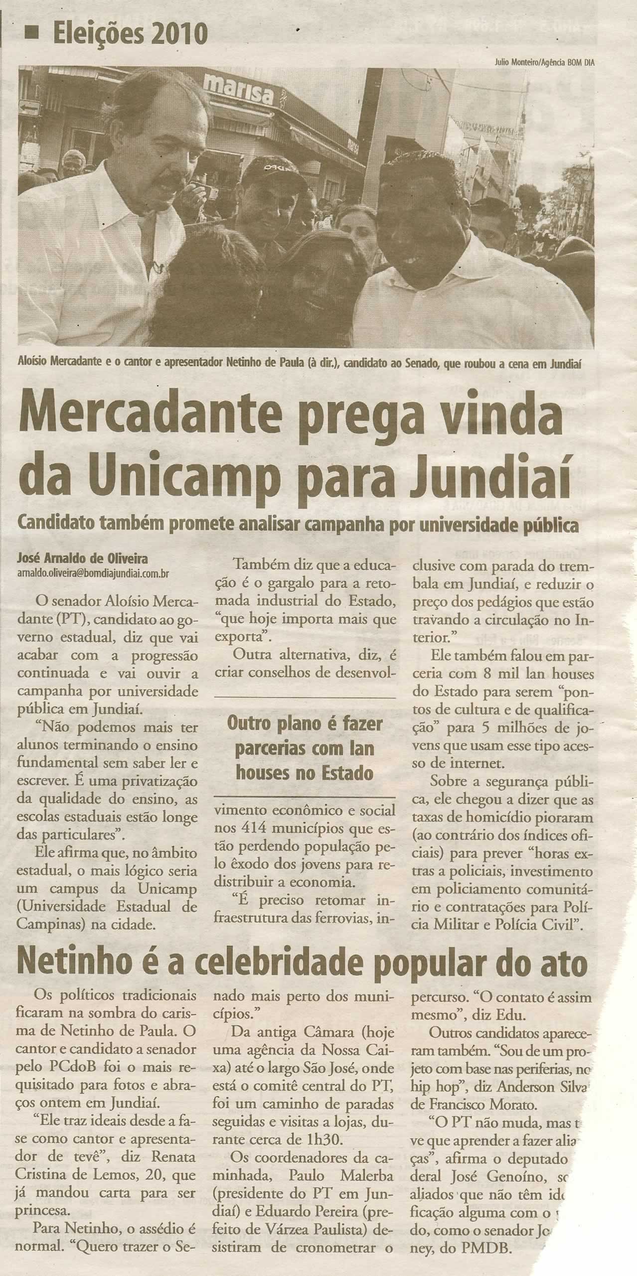 Bom Dia Jundiaí - 21/07/2010