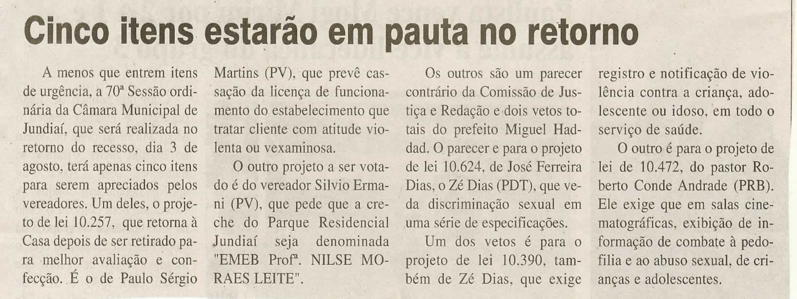 Jornal da Cidade - 29/07/2010