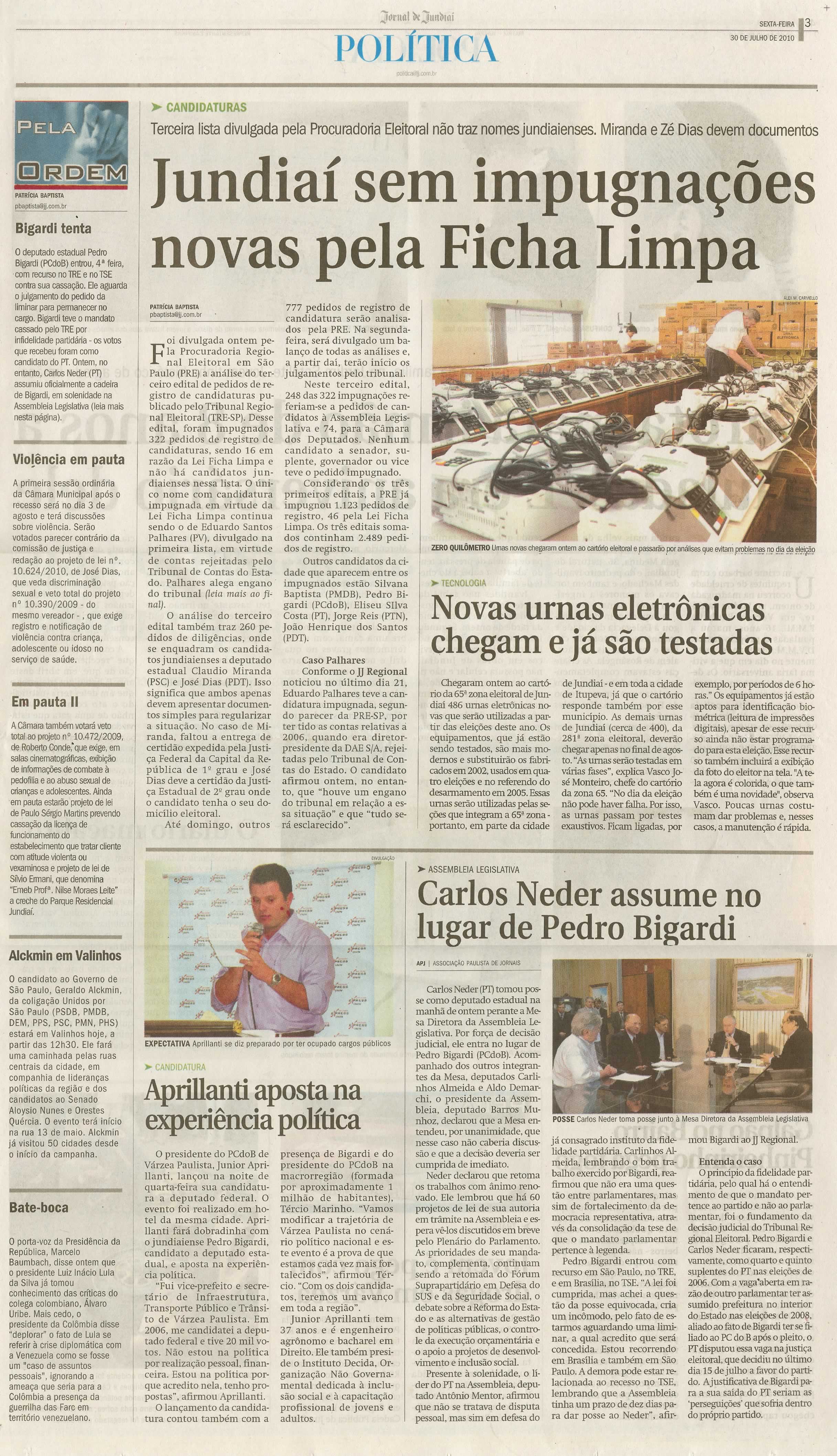 Jornal de Jundiaí - 30/07/2010