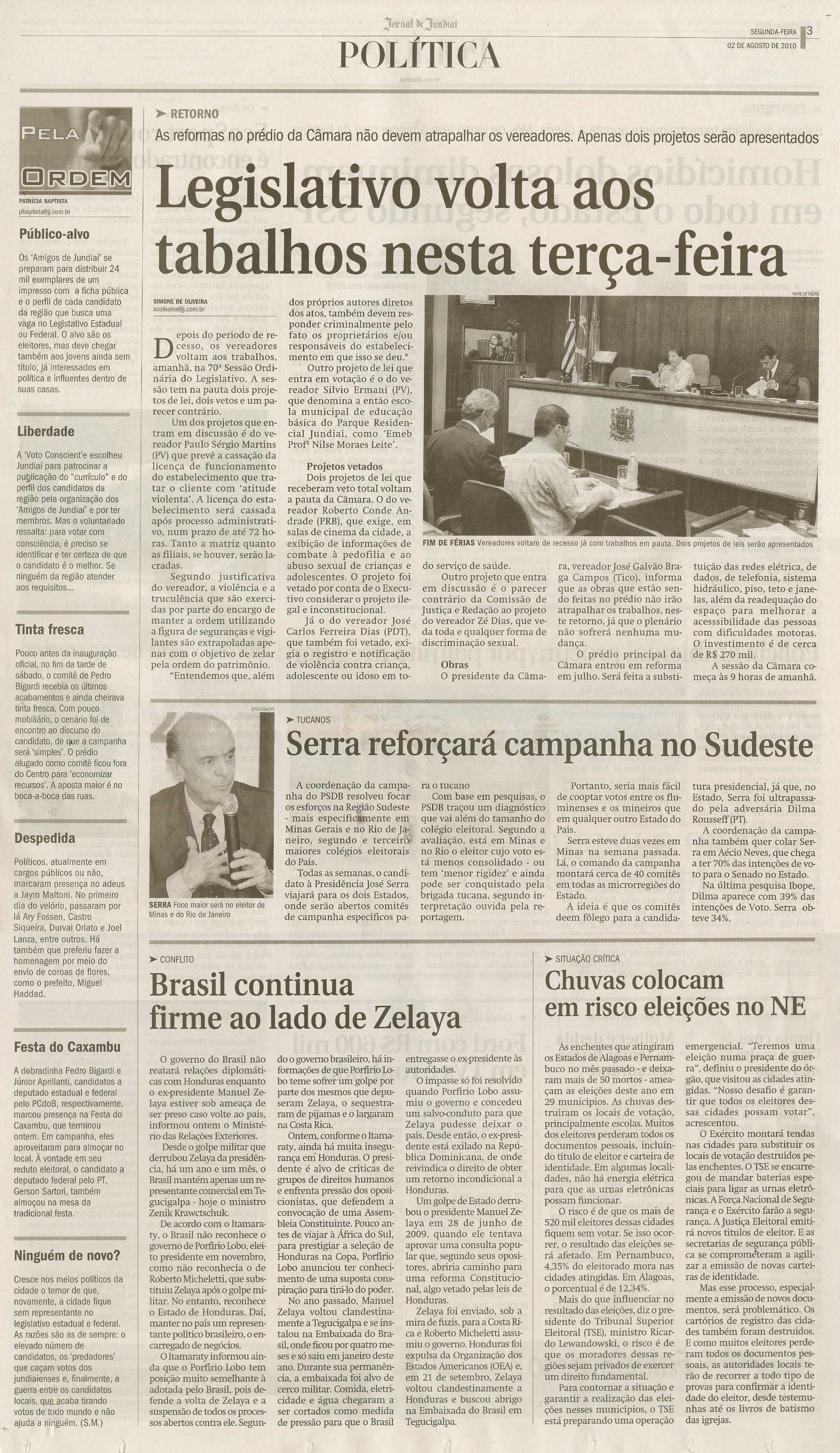 Jornal de Jundiaí - 02/08/2010