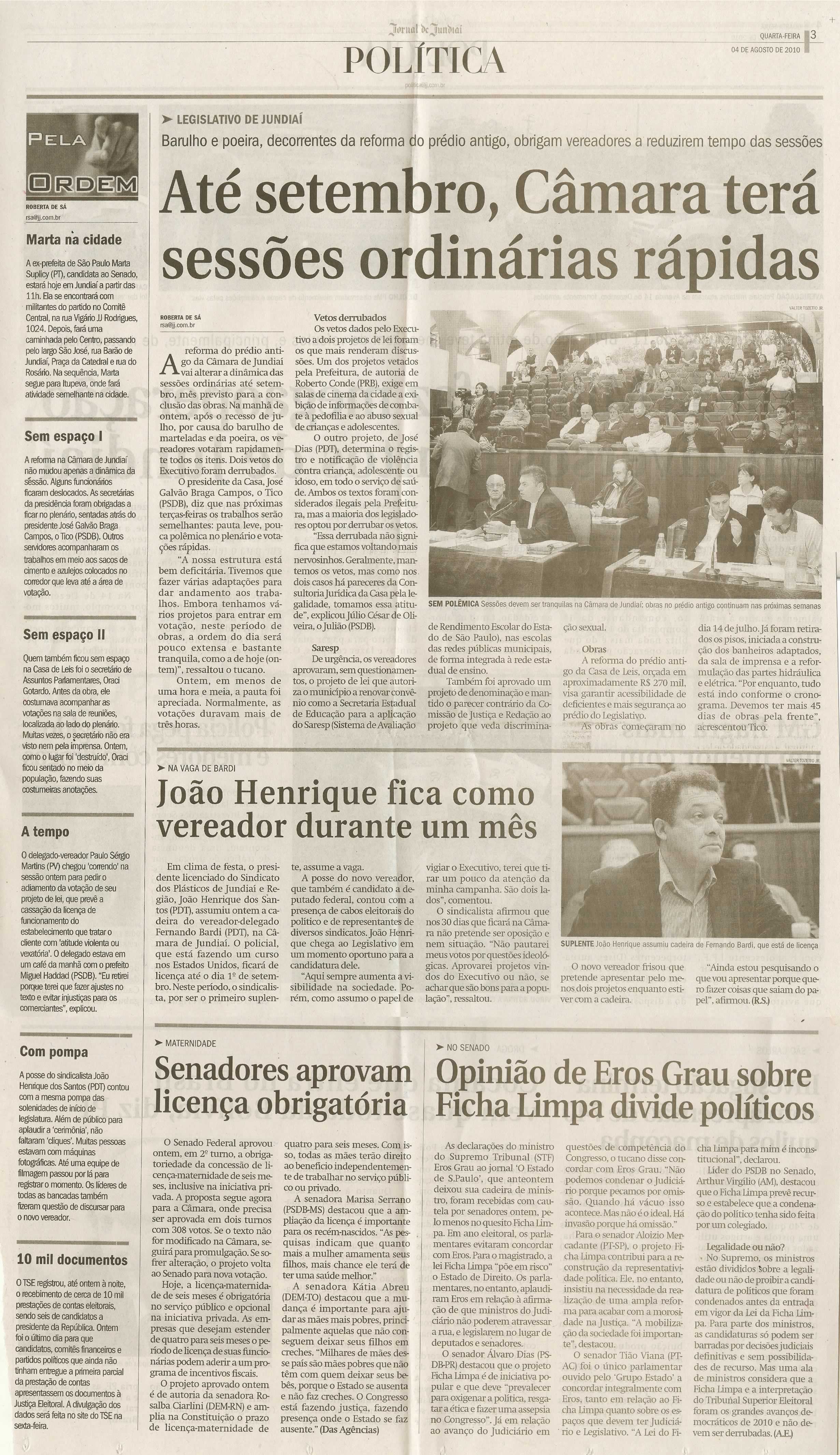 Jornal de Jundiaí - 04/08/2010
