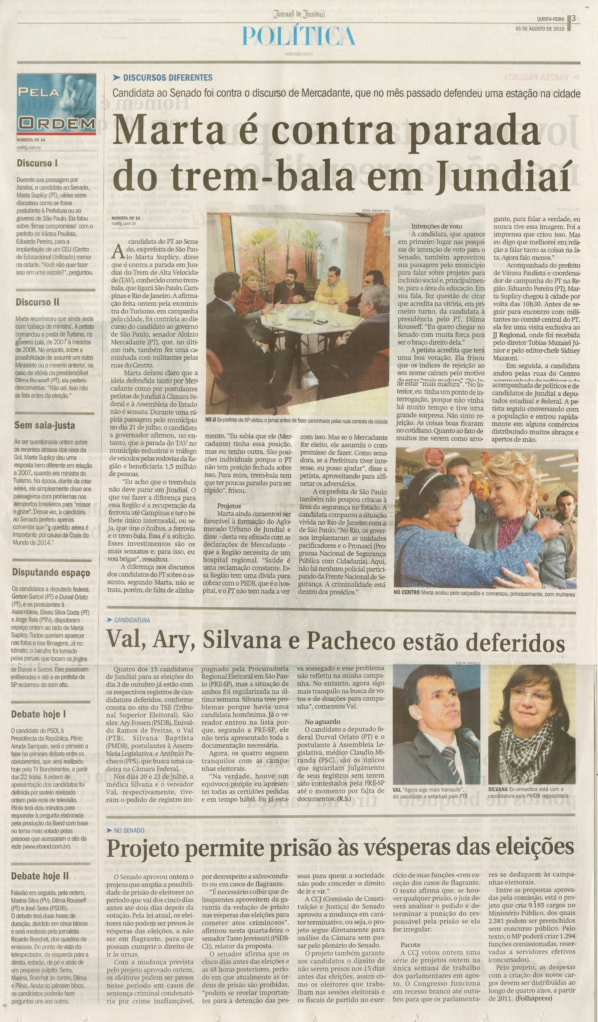 Jornal de Jundiaí - 05/08/2010