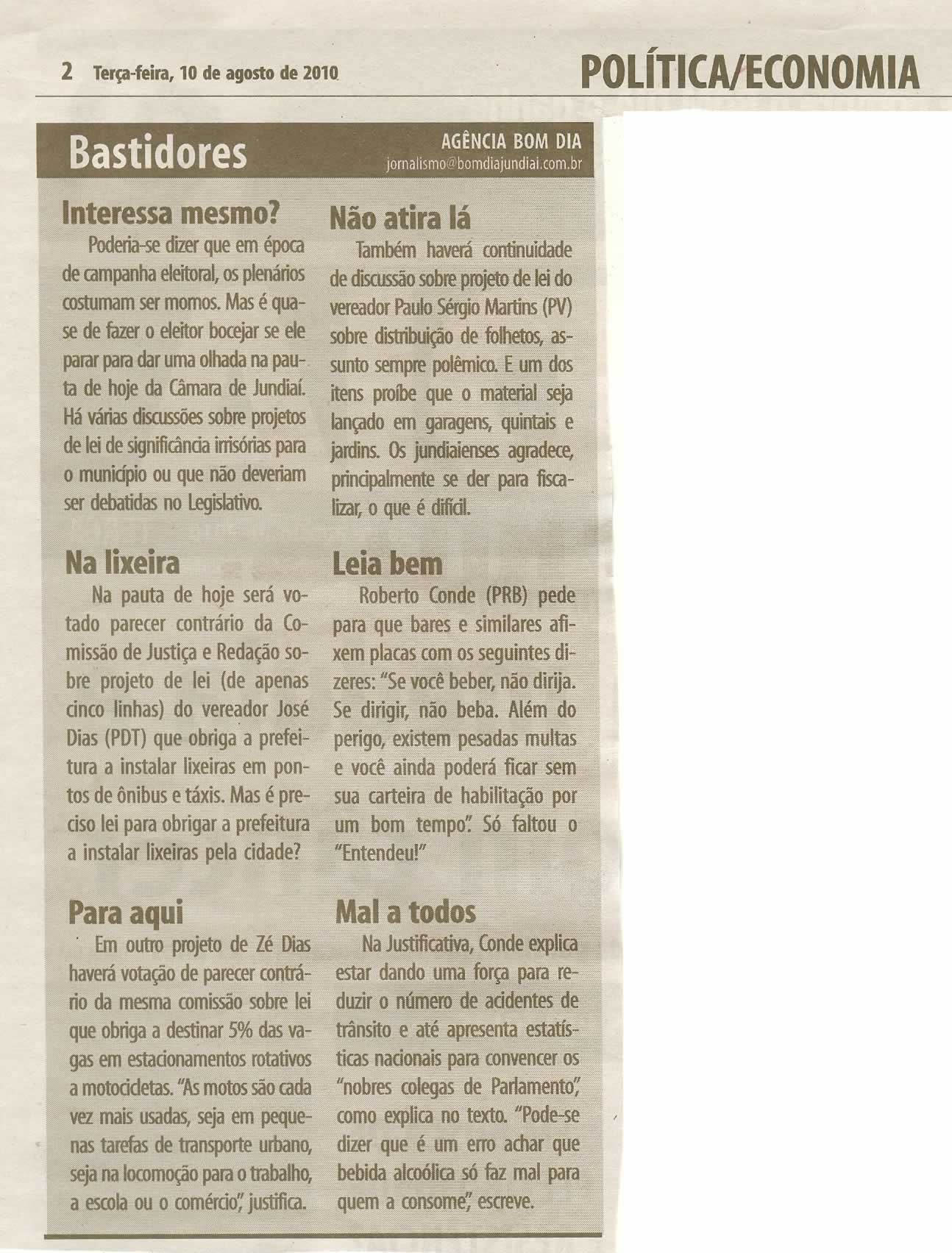 Bom Dia Jundiaí - 10/08/2010