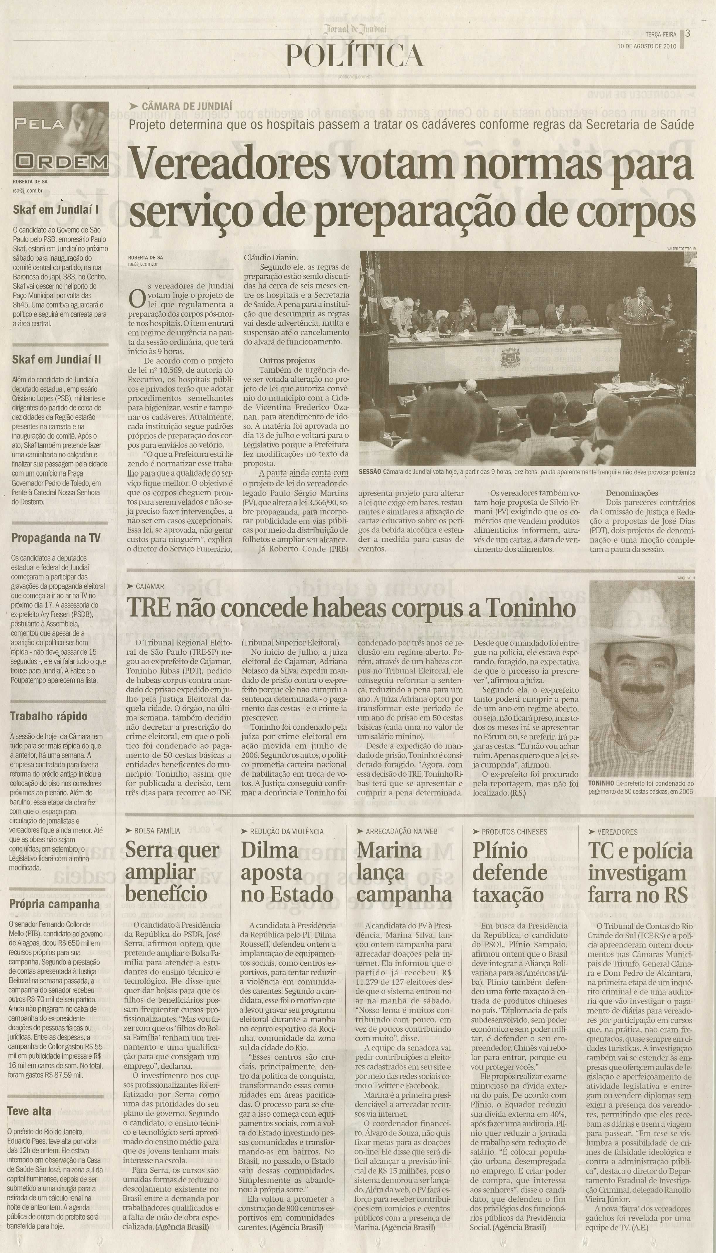 Jornal de Jundiaí - 10/08/2010