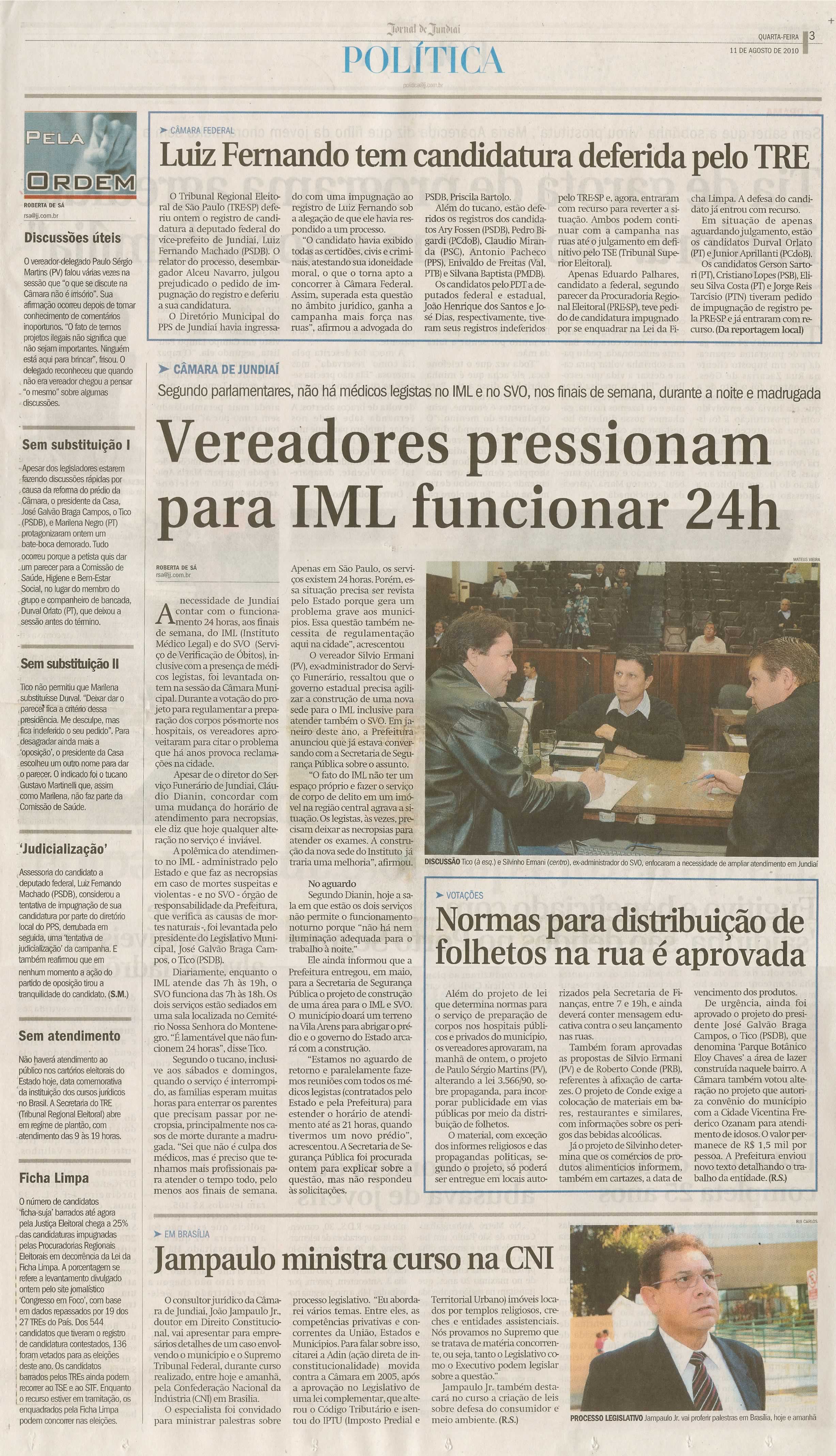Jornal de Jundiaí - 11/08/2010