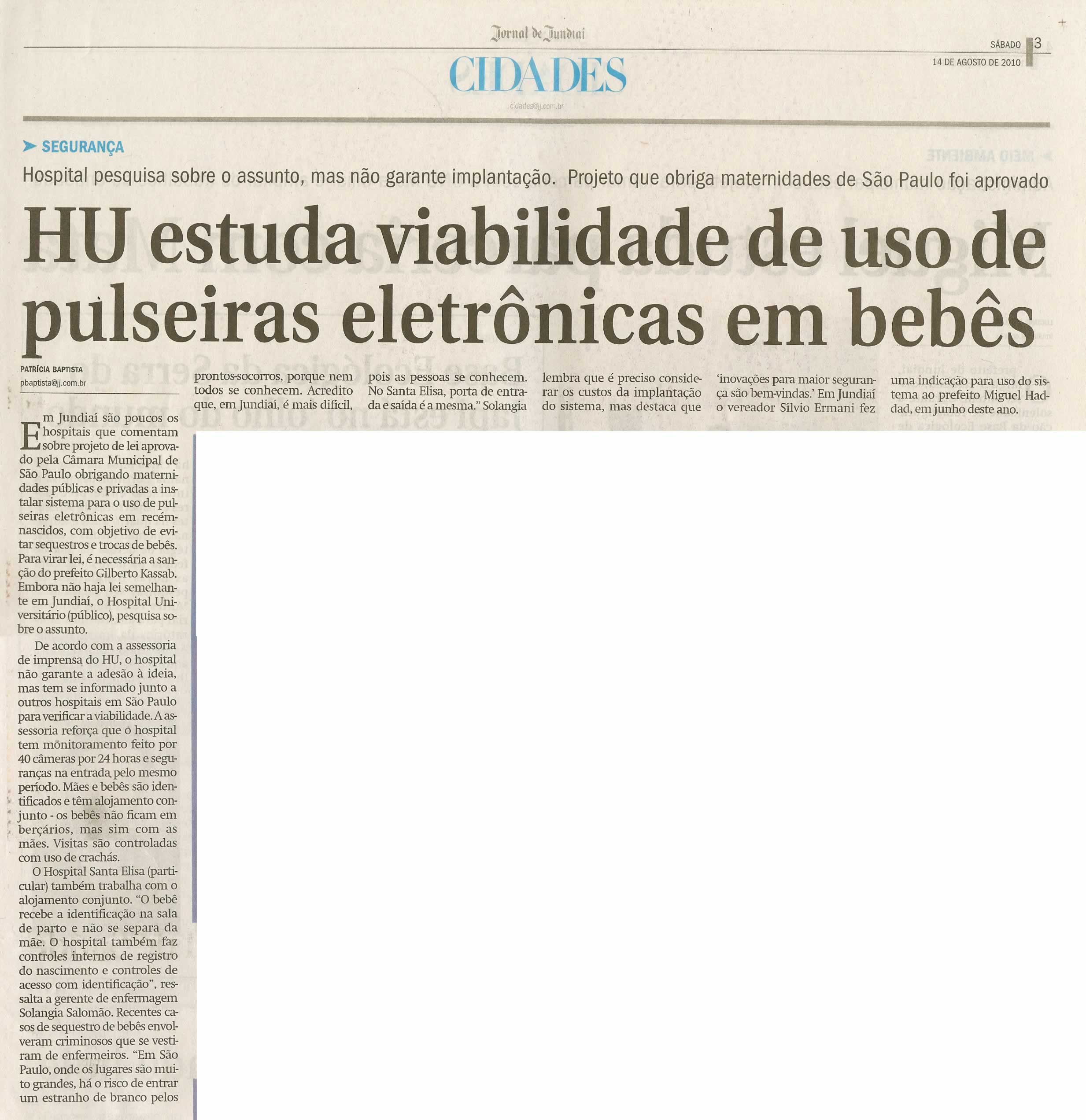 Jornal de Jundiaí - 14/08/2010