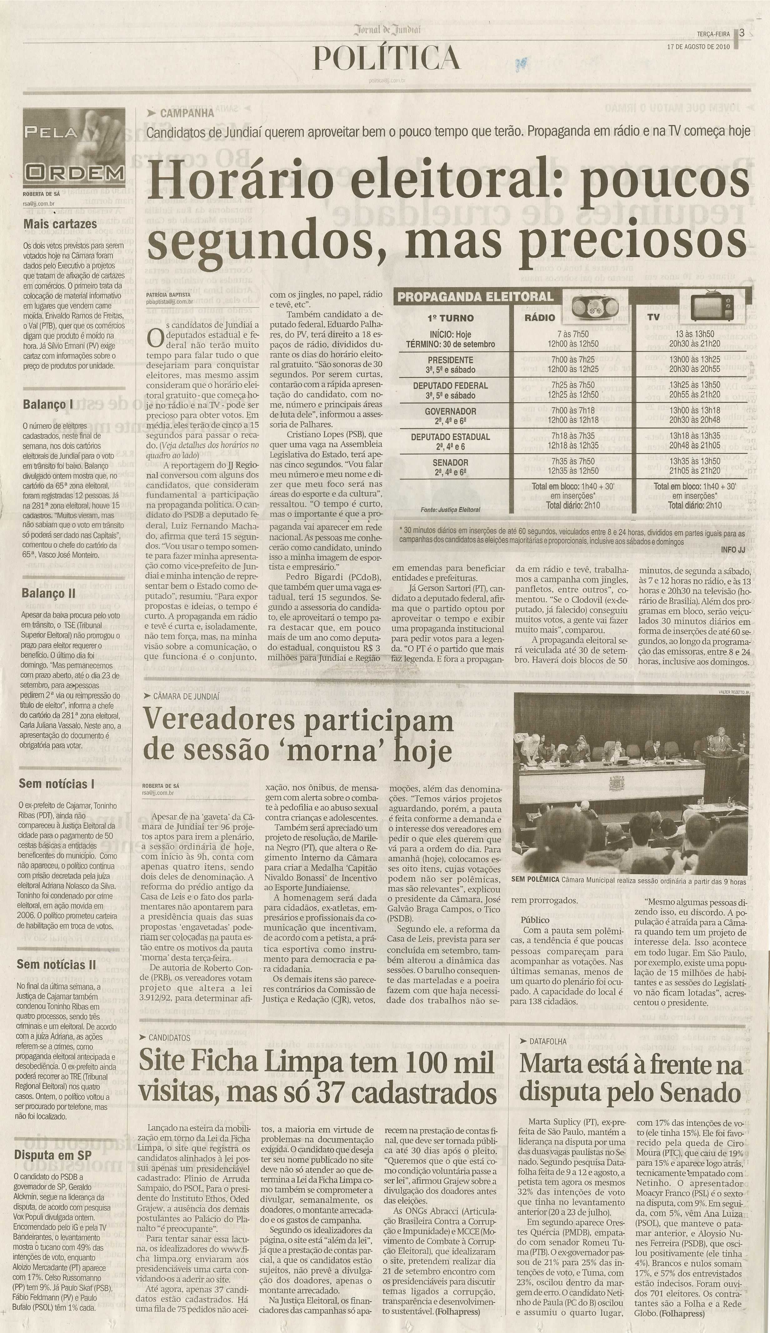 Jornal de Jundiaí - 17/08/2010