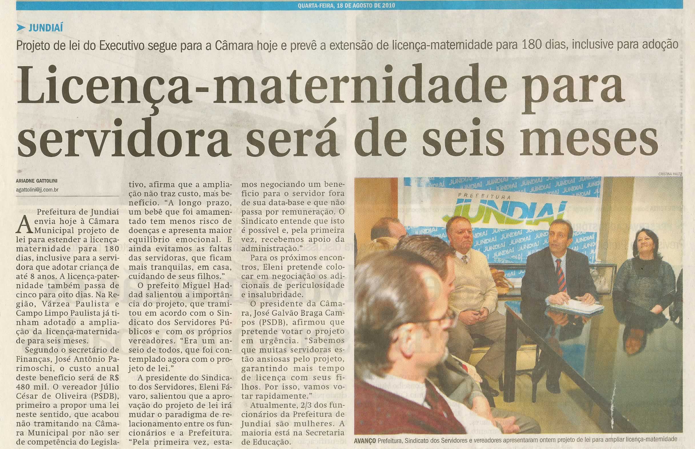 Jornal de Jundiaí - 18/08/2010