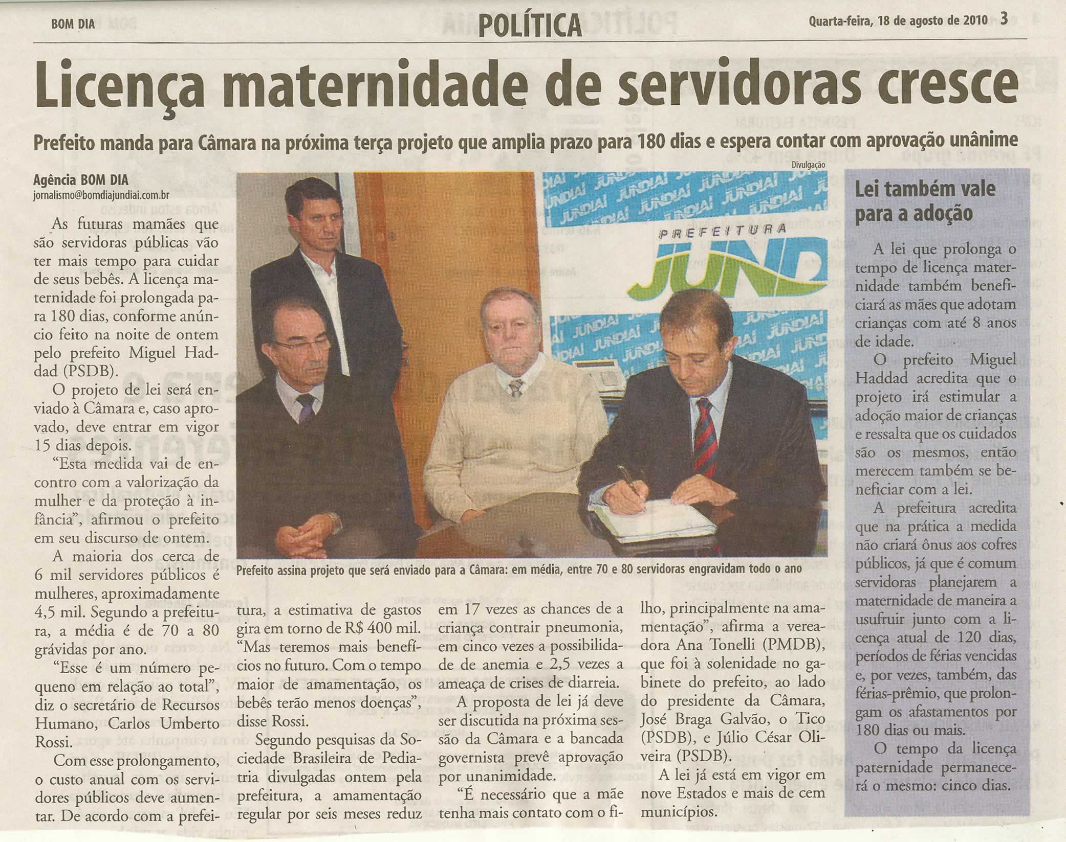 Bom Dia Jundiaí - 18/08/2010