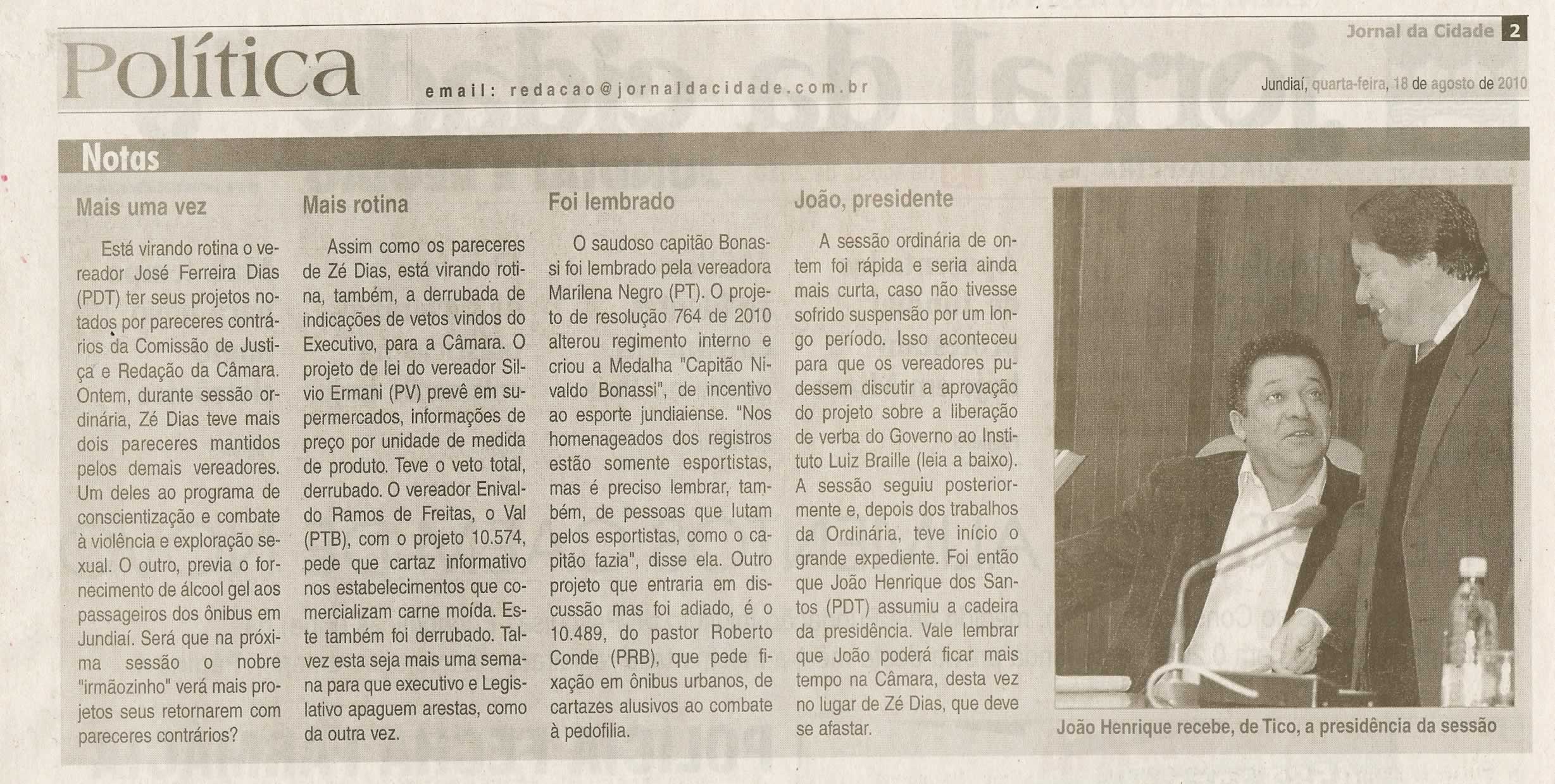 Jornal da Cidade - 18/08/2010