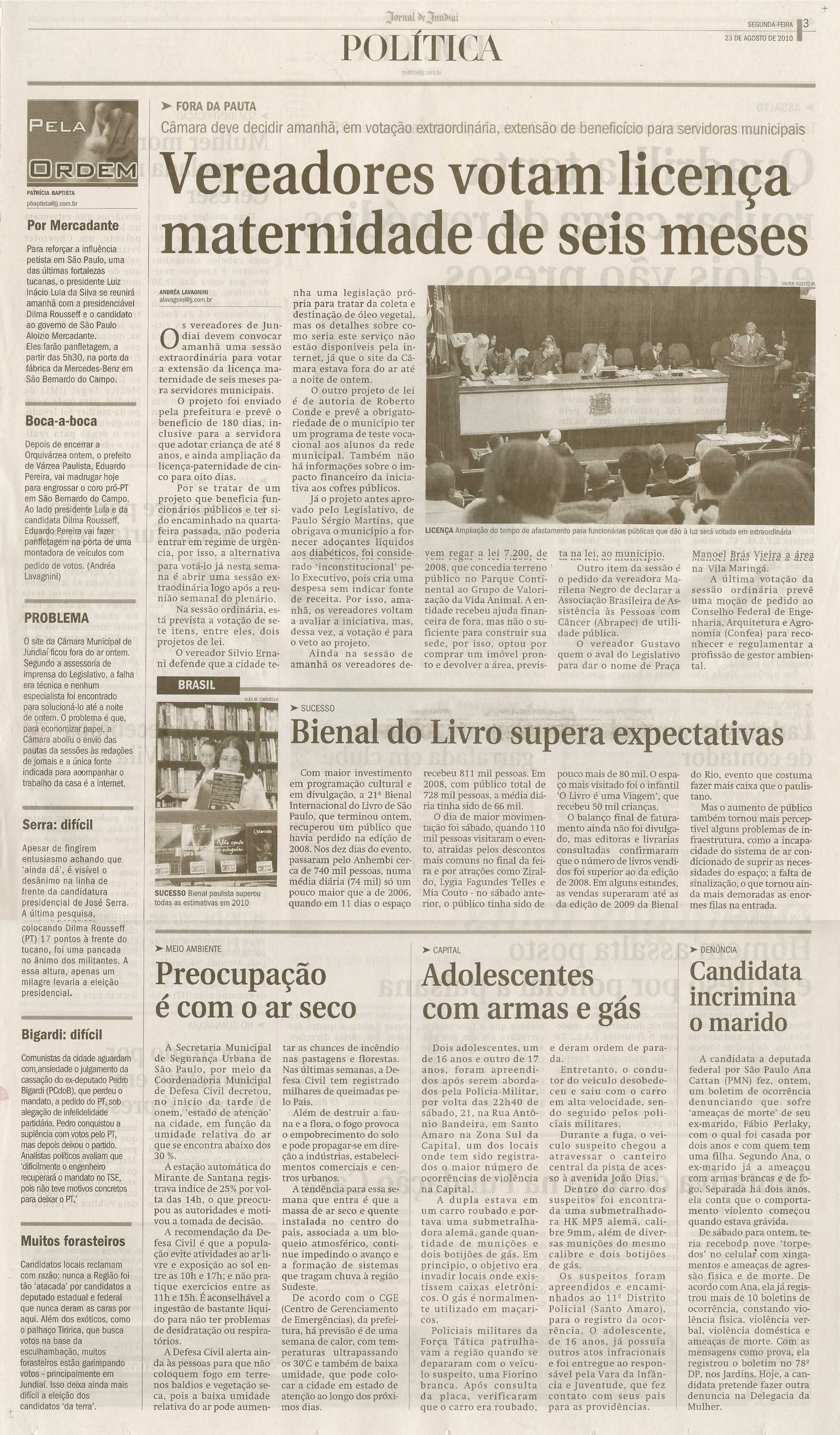 Jornal de Jundiaí - 23/08/2010