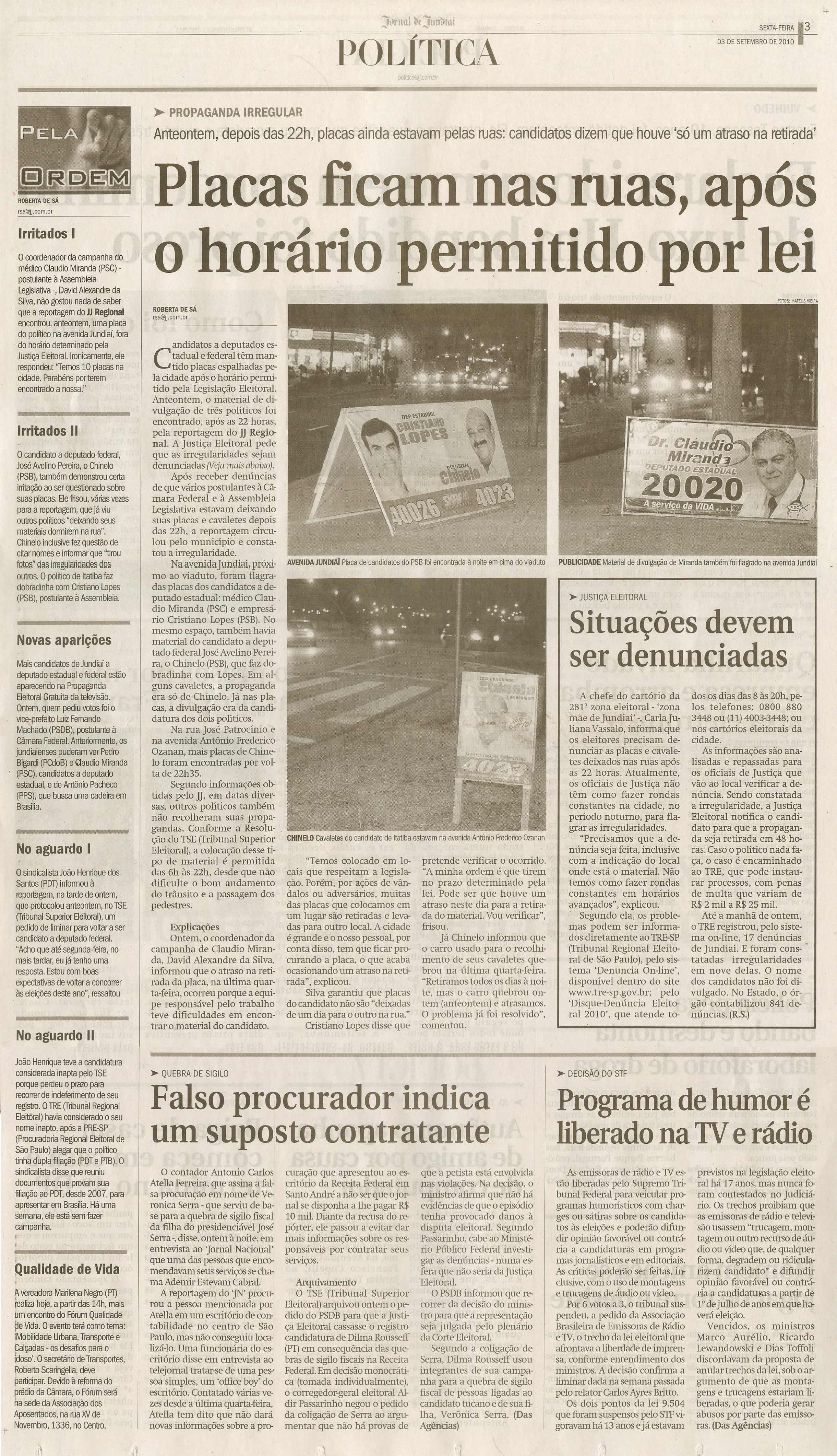 Jornal de Jundiaí - 03/09/2010