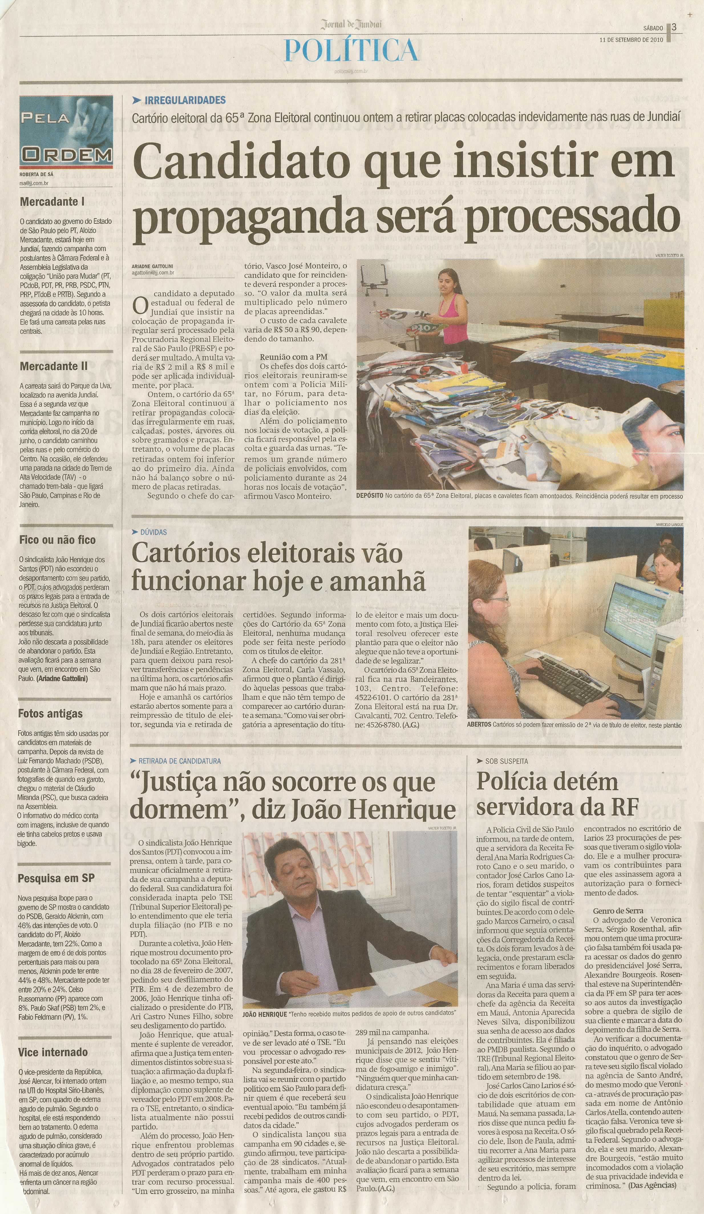 Jornal de Jundiaí - 11/09/2010