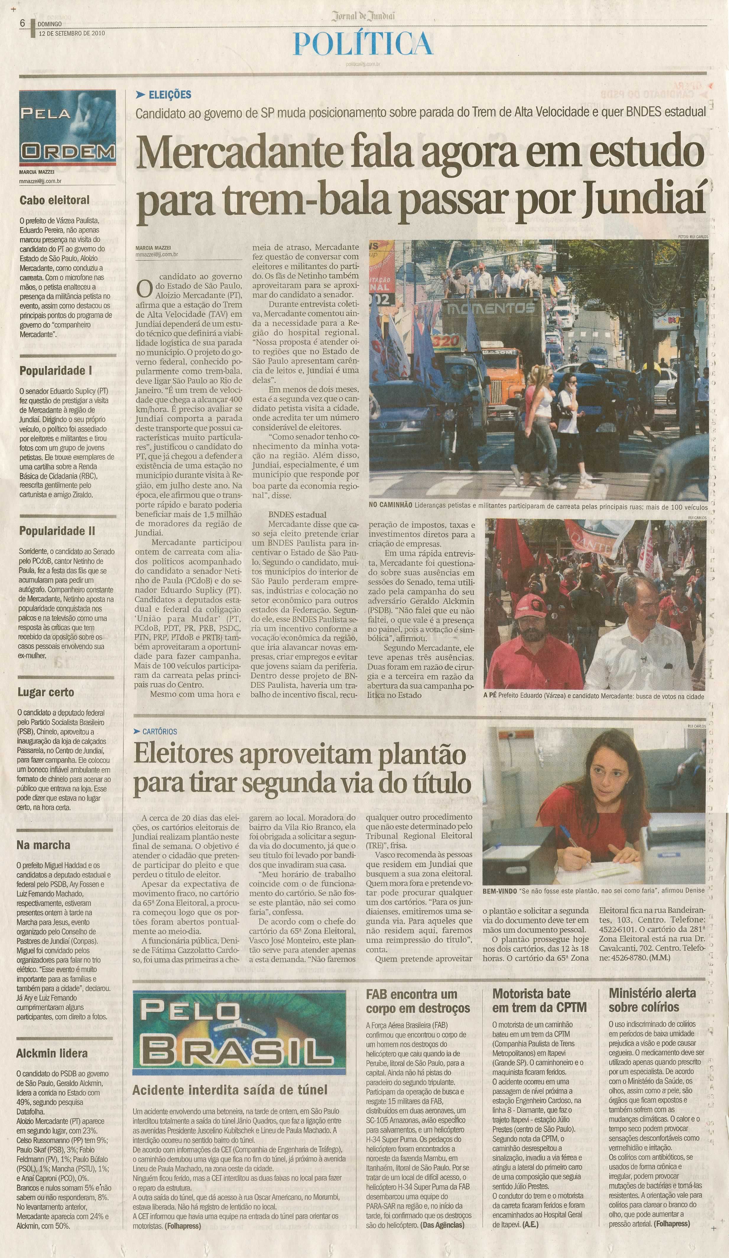 Jornal de Jundiaí - 12/09/2010