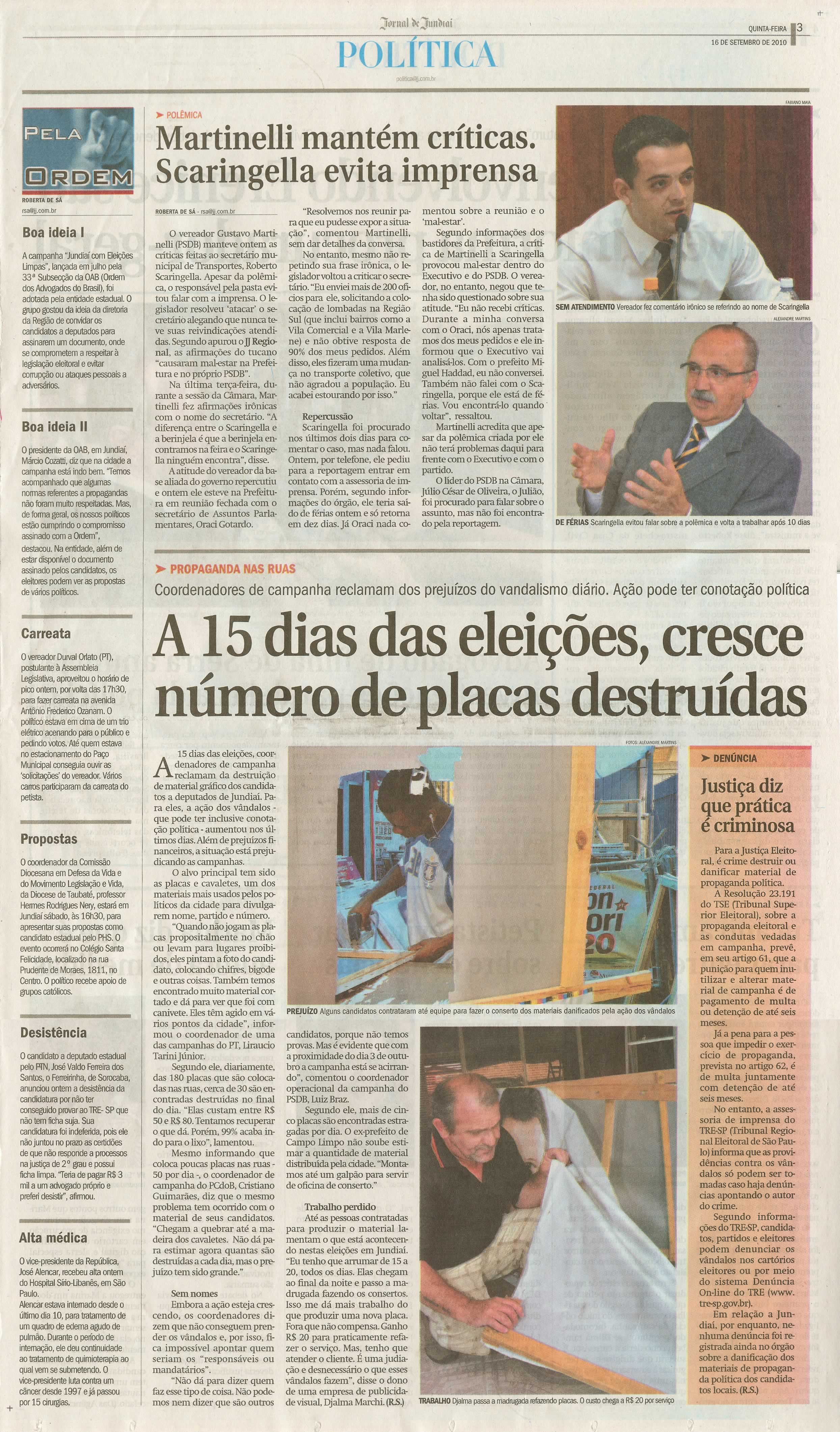 Jornal de Jundiaí - 16/09/2010