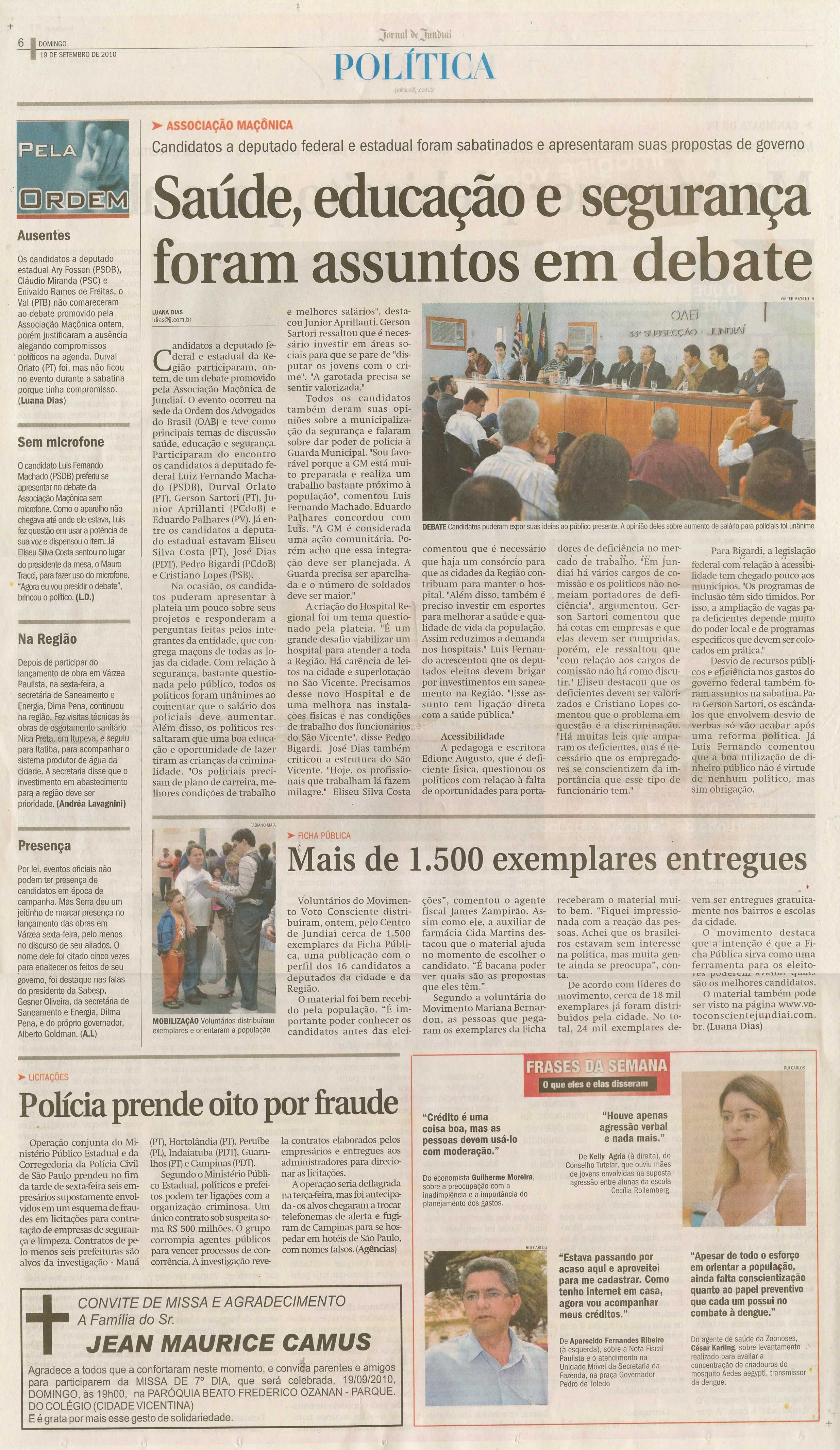 Jornal de Jundiaí - 19/09/2010
