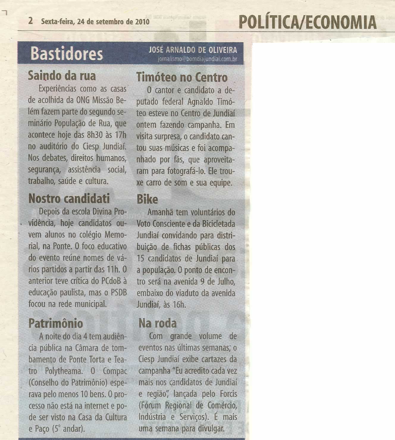 Bom Dia Jundiaí - 24/09/2010