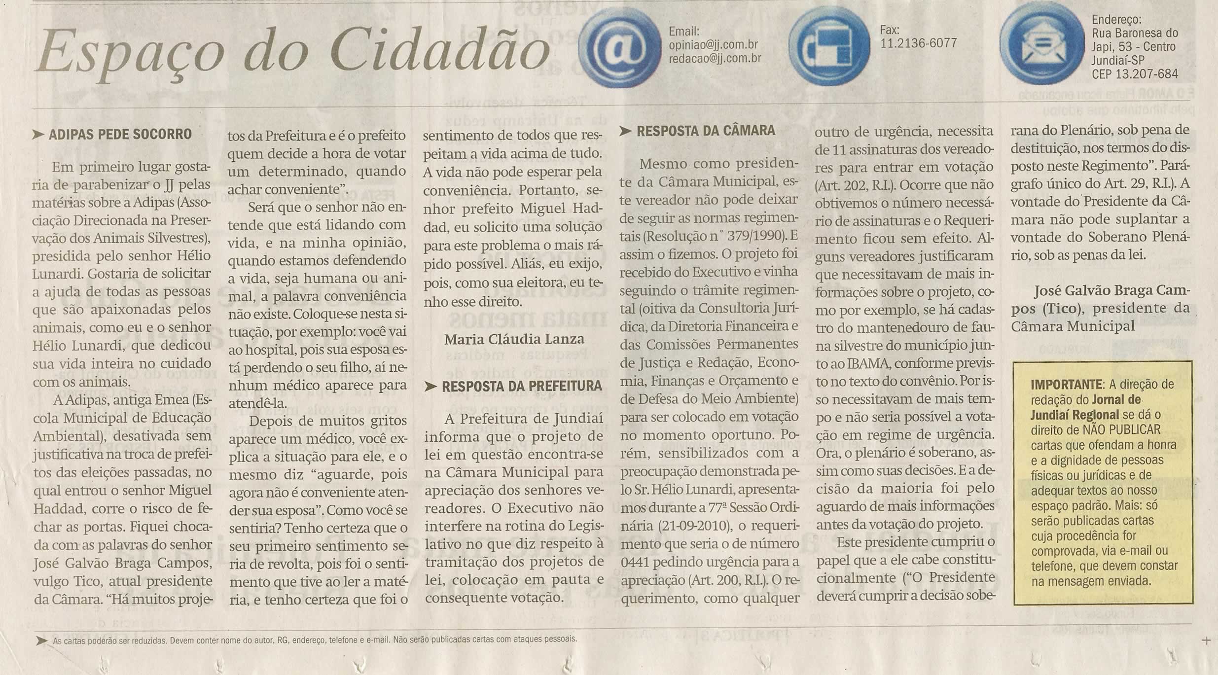 Jornal de Jundiaí - 27/09/2010