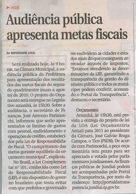 Jornal de Jundiaí - 29/09/2010