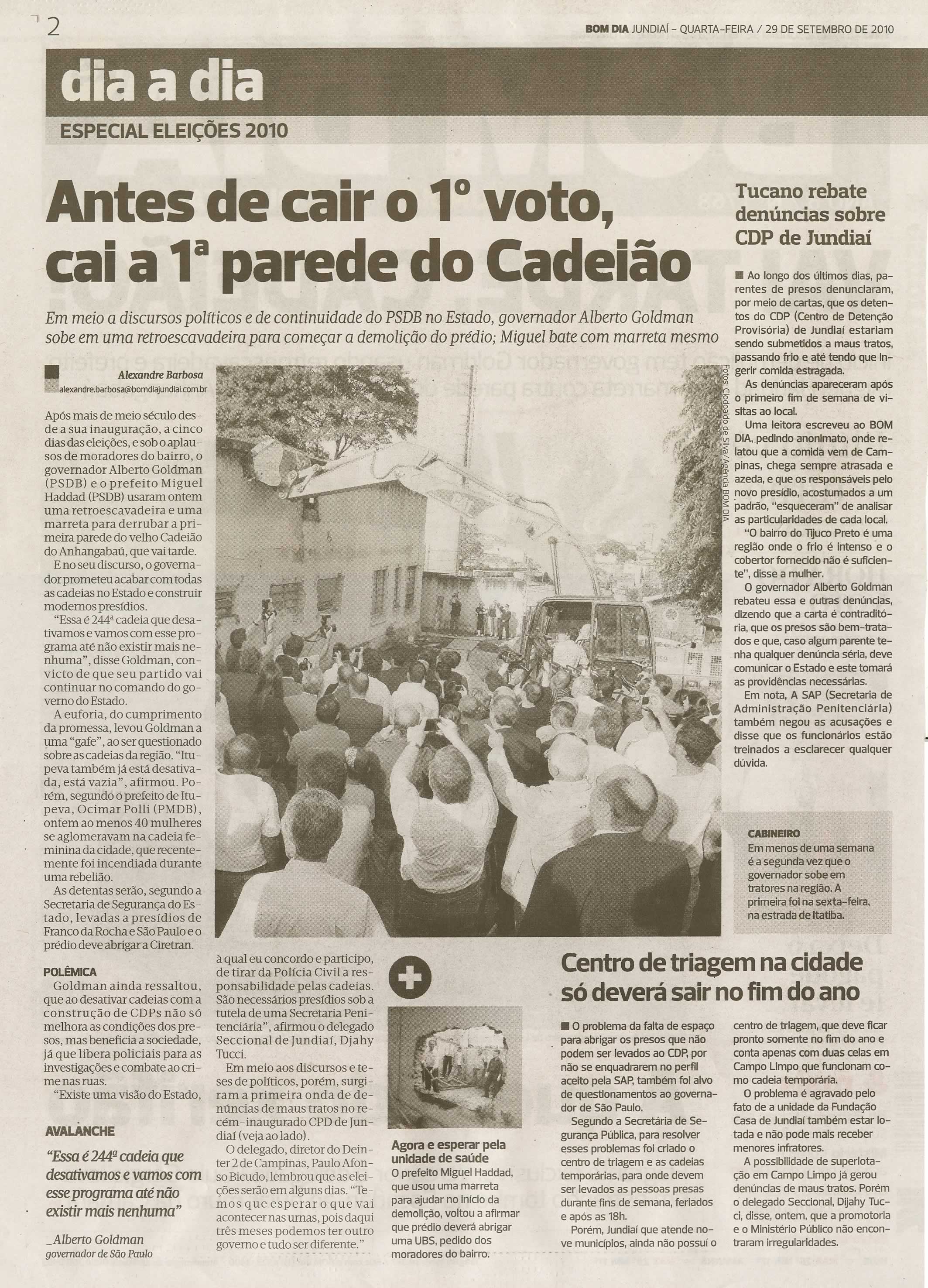 Bom Dia Jundiaí - 29/09/2010