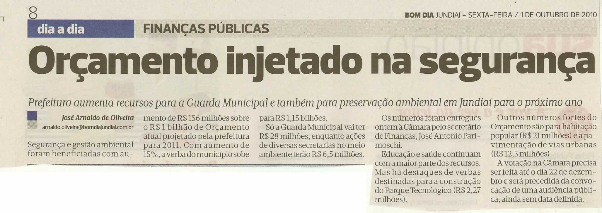 Bom Dia Jundiaí - 01/10/2010