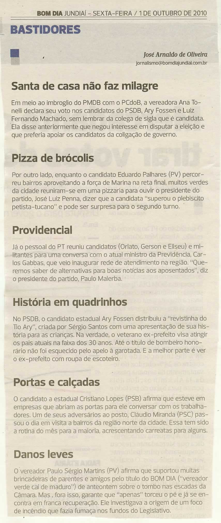 Bom Dia Jundiaí - 01/10/2010