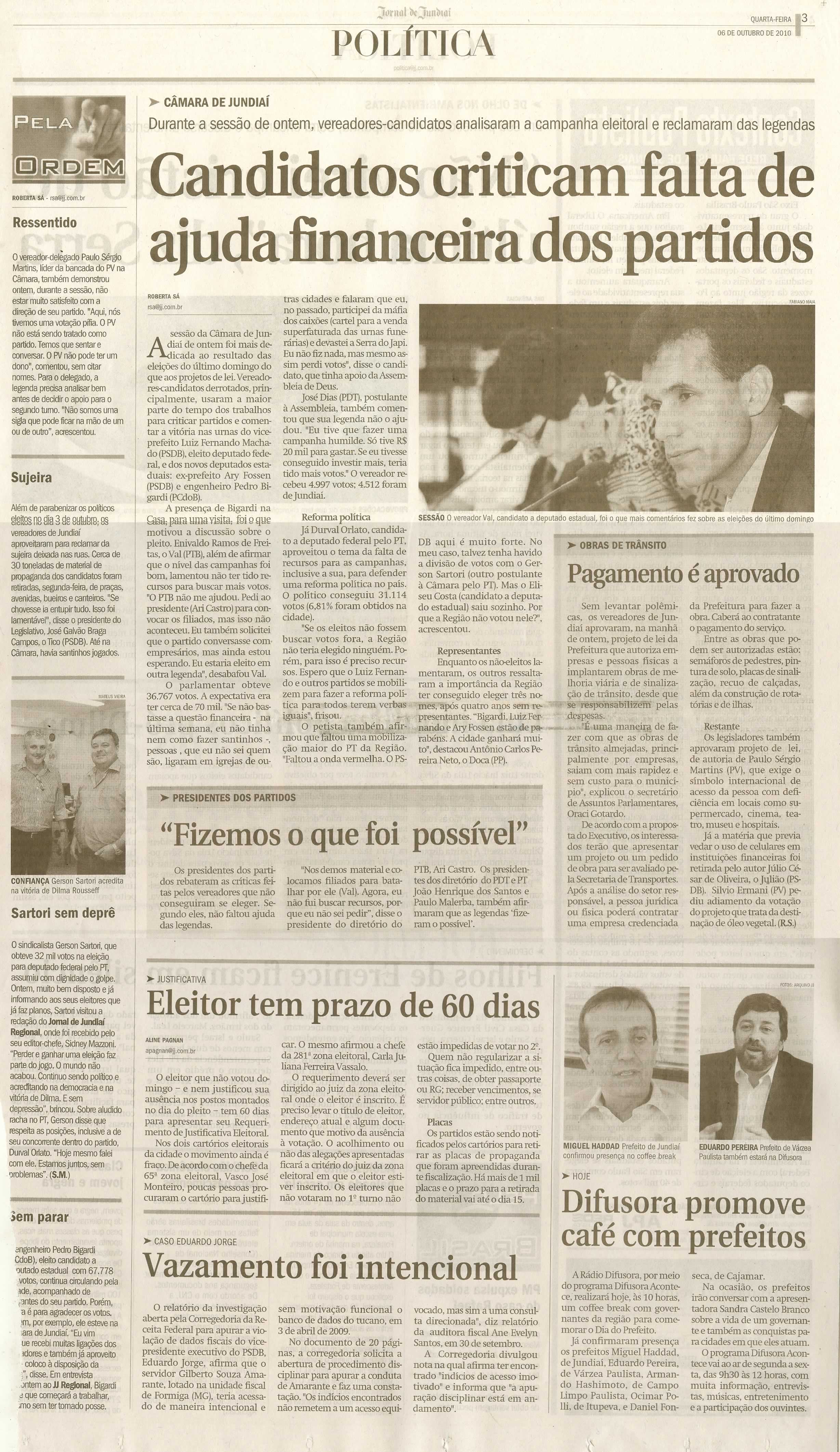 Jornal de Jundiaí - 06/10/2010