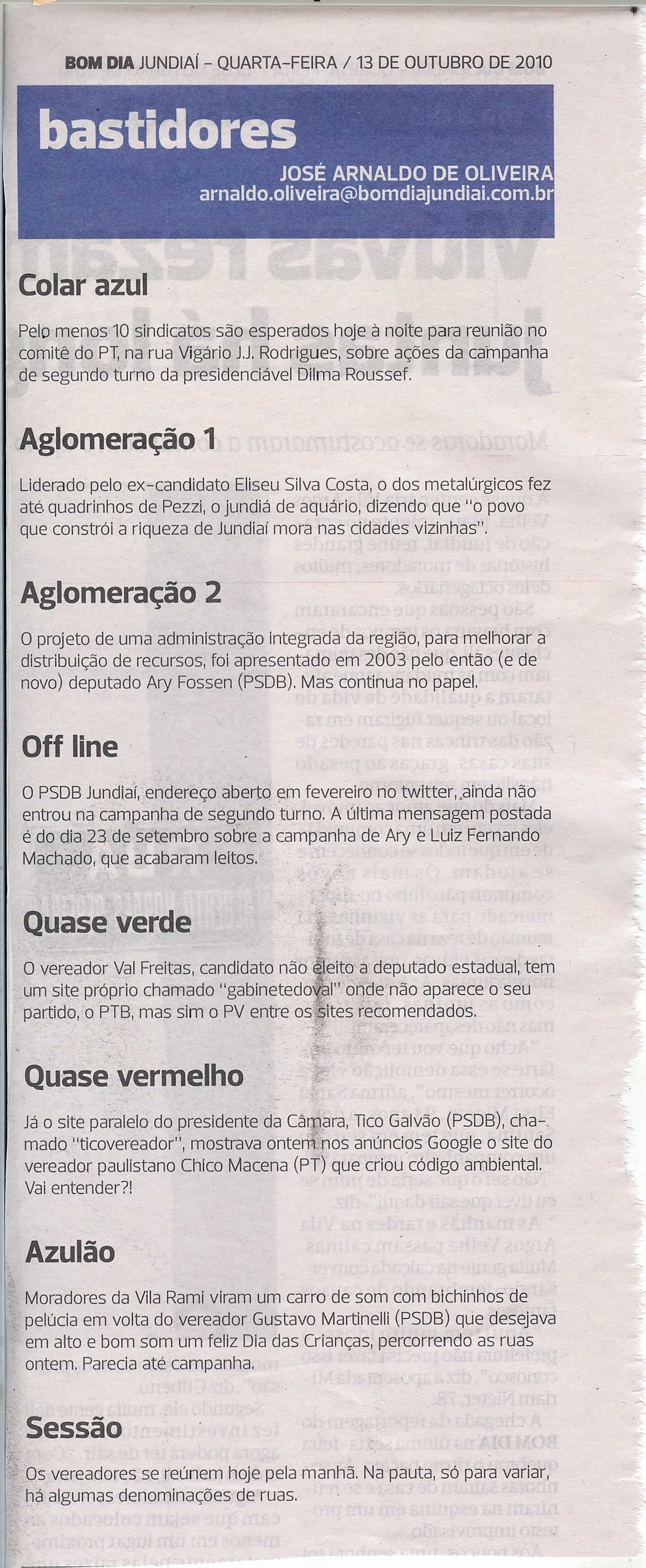 Bom Dia Jundiaí - 13/10/2010