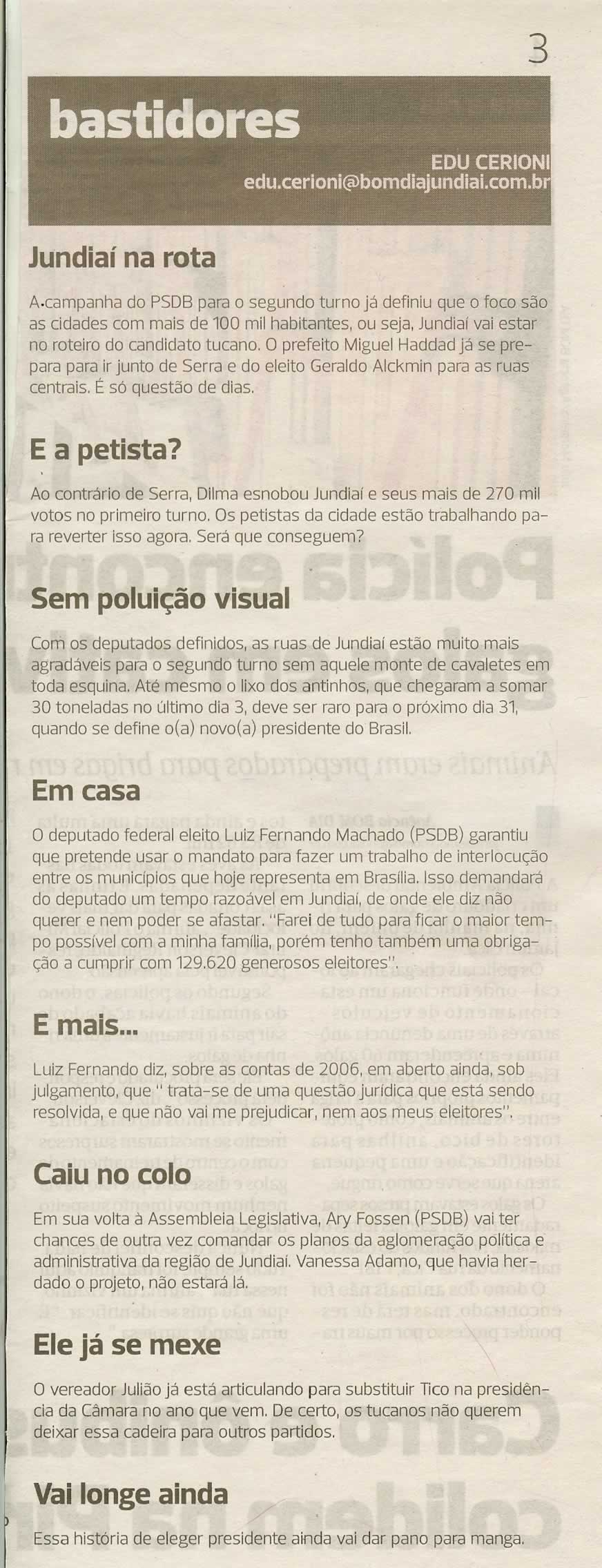 Bom Dia Jundiaí - 11/10/2010
