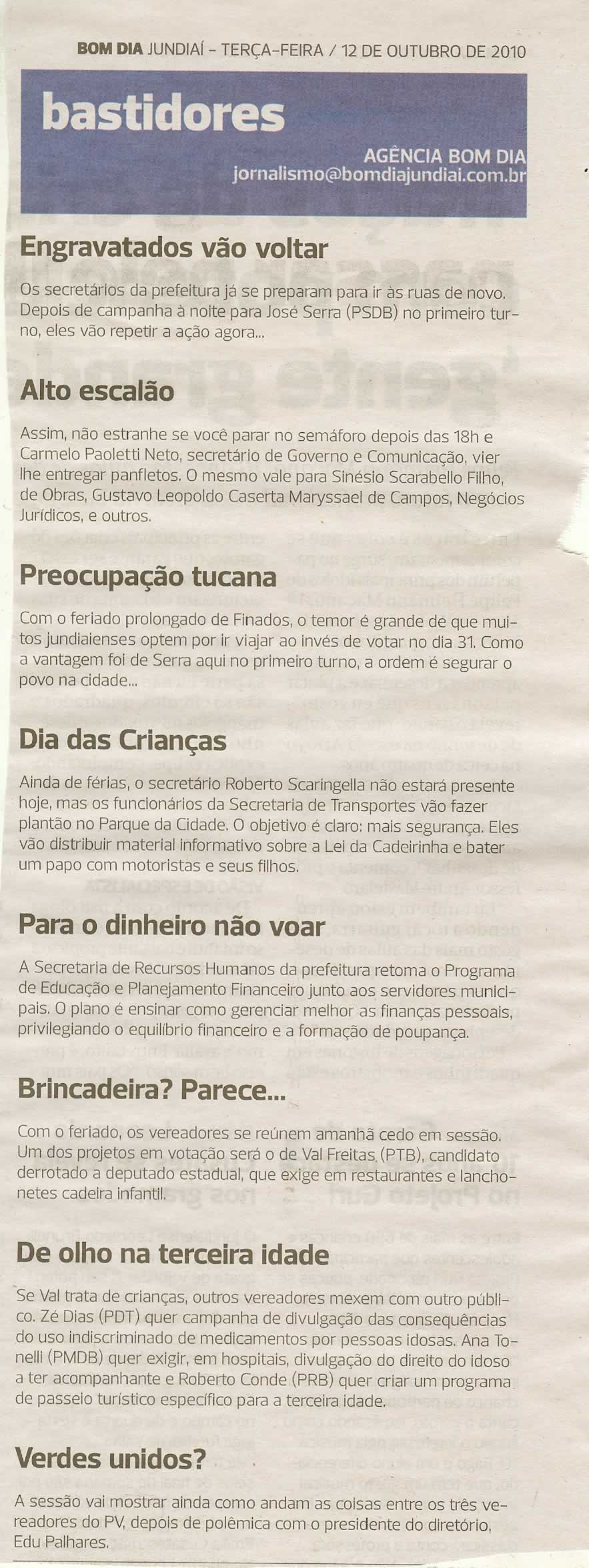 Bom Dia Jundiaí - 12/10/2010