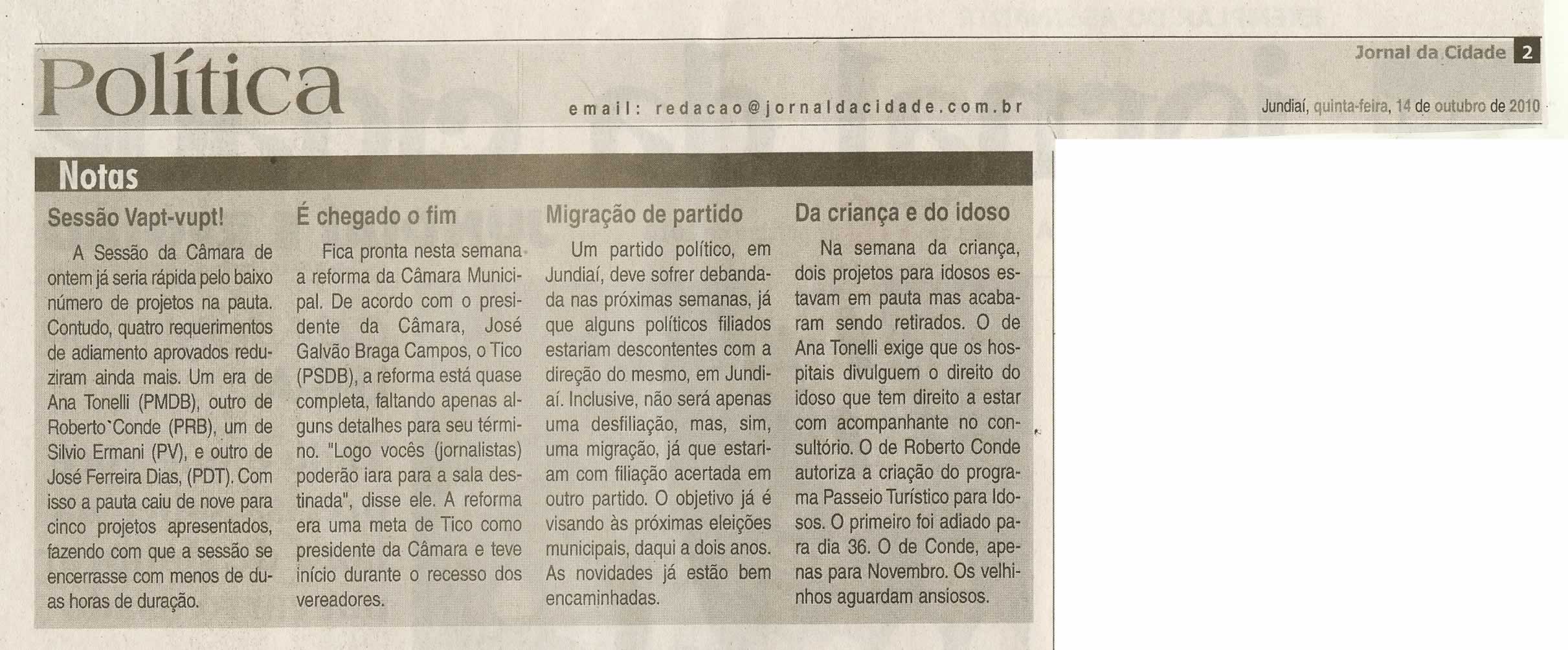 Jornal da Cidade - 14/10/2010