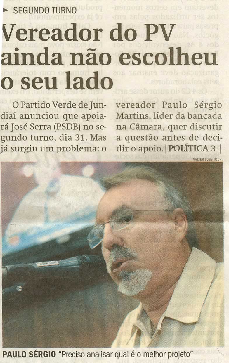 Jornal de Jundiaí - 19/10/2010