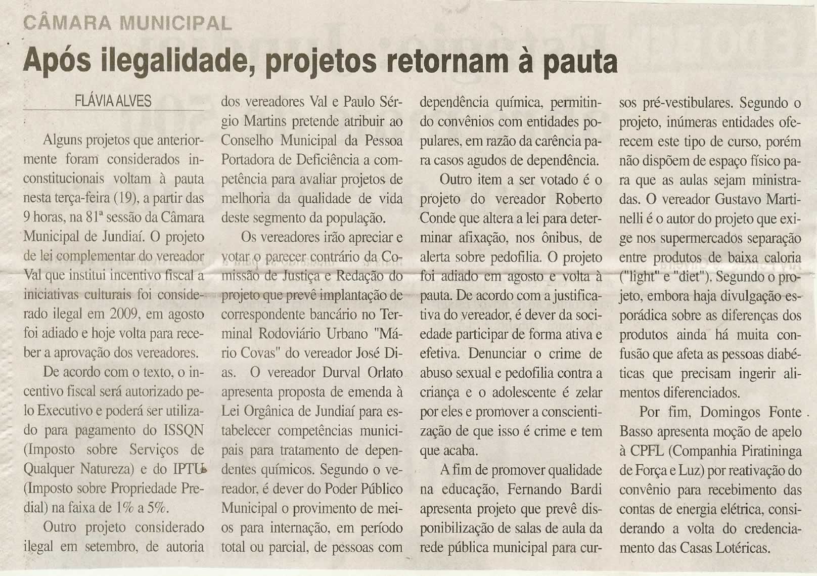 Jornal da Cidade - 19/10/2010