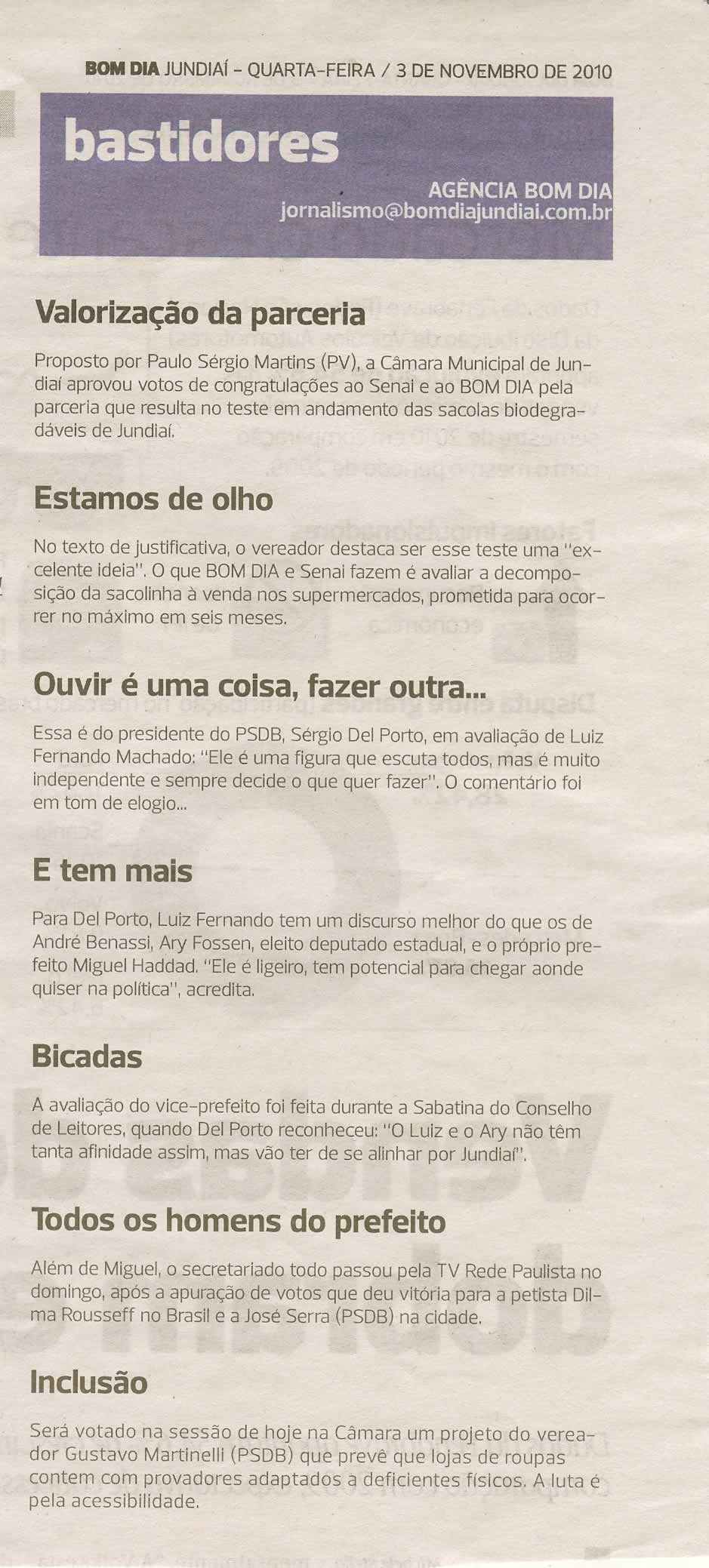 Bom Dia Jundiaí - 03/11/2010