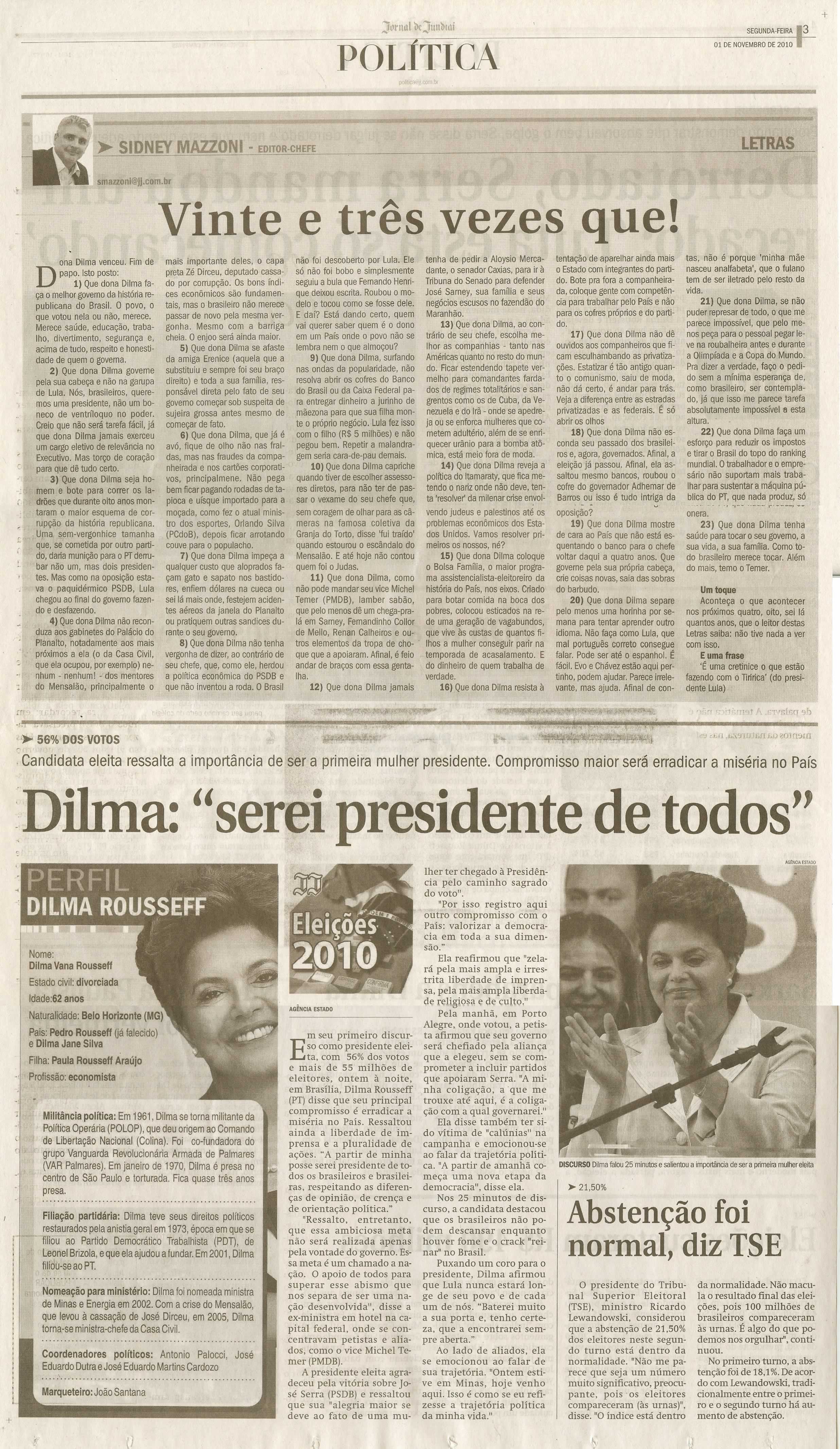 Jornal de Jundiaí - 01/11/2010
