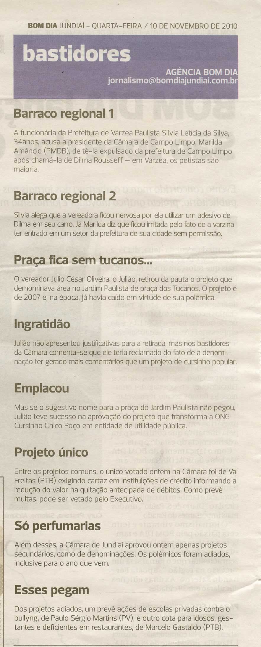 Bom Dia Jundiaí - 10/11/2010