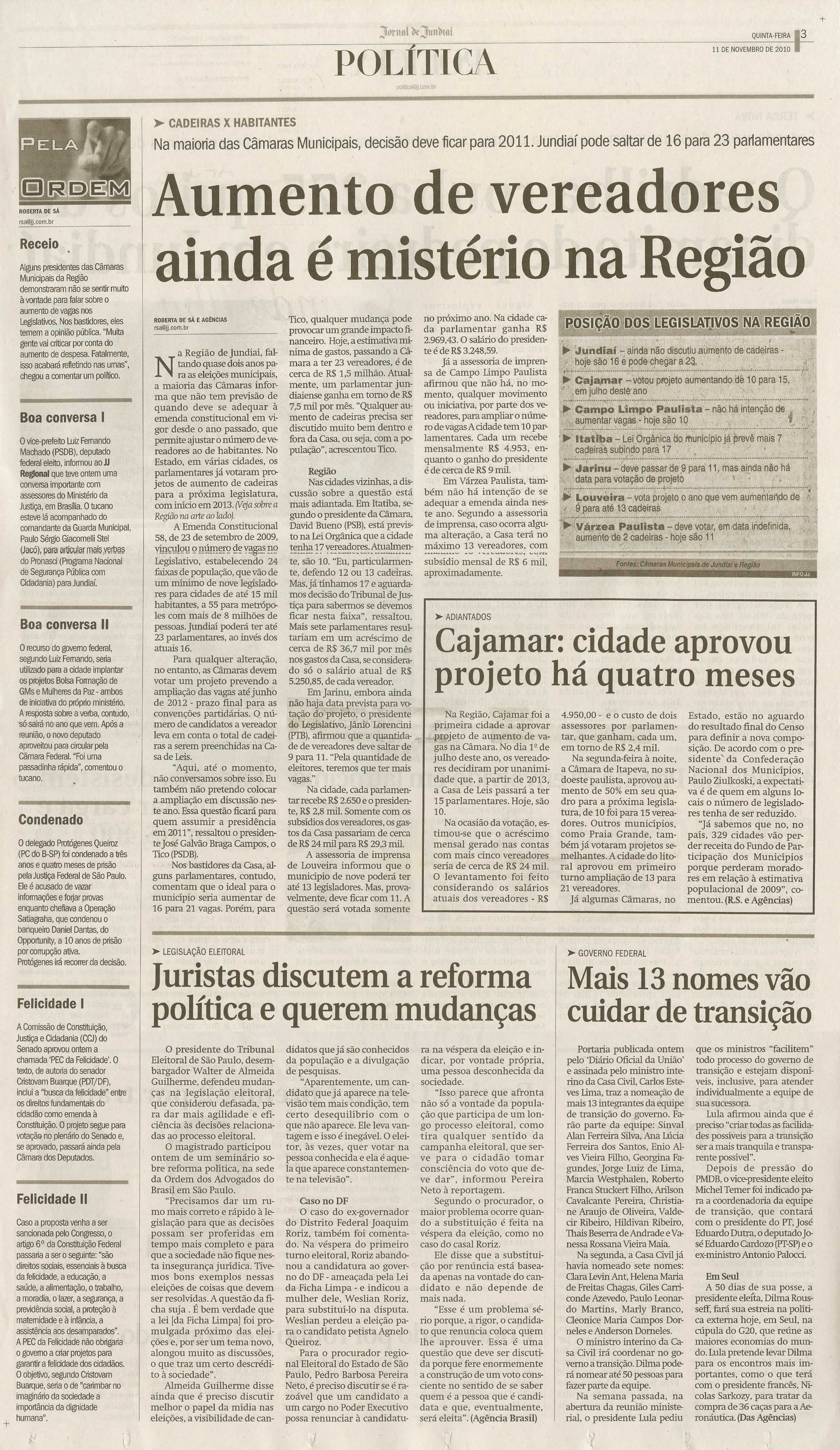 Jornal de Jundiaí - 11/11/2010