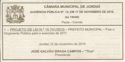 Bom Dia Jundiaí - 13/11/2010