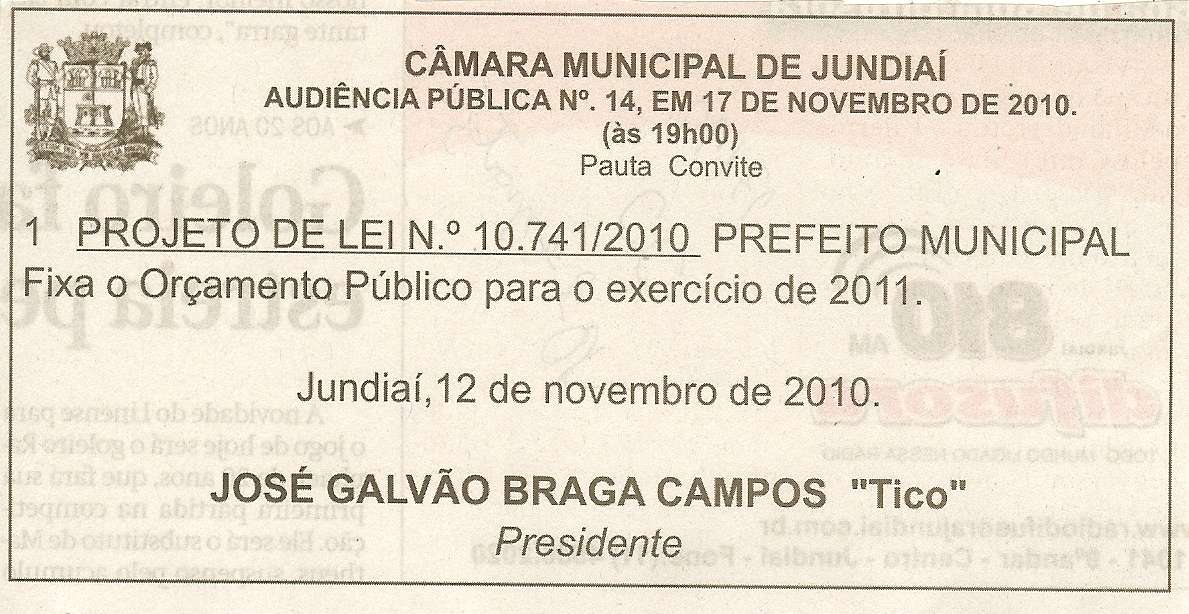 Jornal de Jundiaí - 13/11/2010